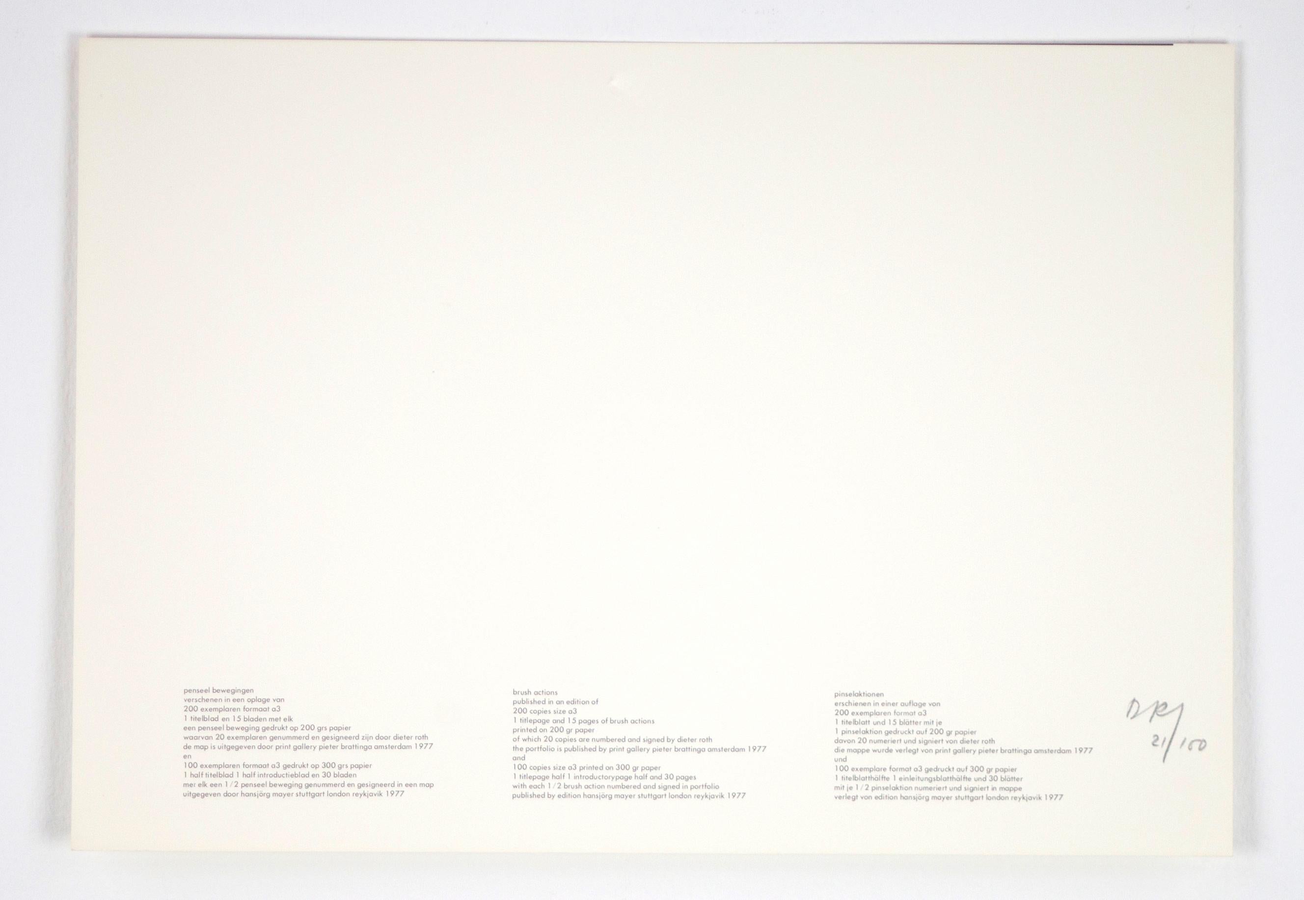 Pinselaktion // Brushaction // 30 prints and two text pages // signed by Roth - Post-War Print by Dieter Roth