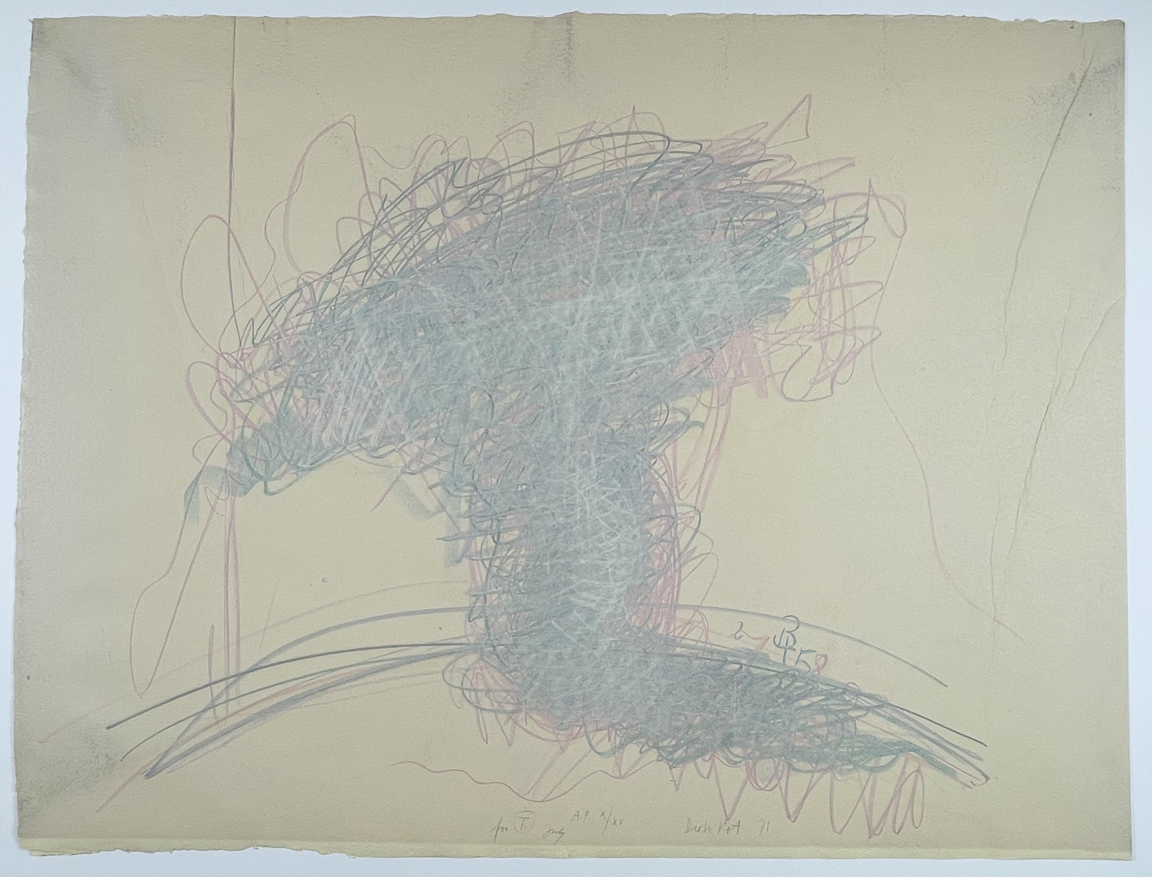 Autorretrato como maceta de Dieter Roth litografía abstracta