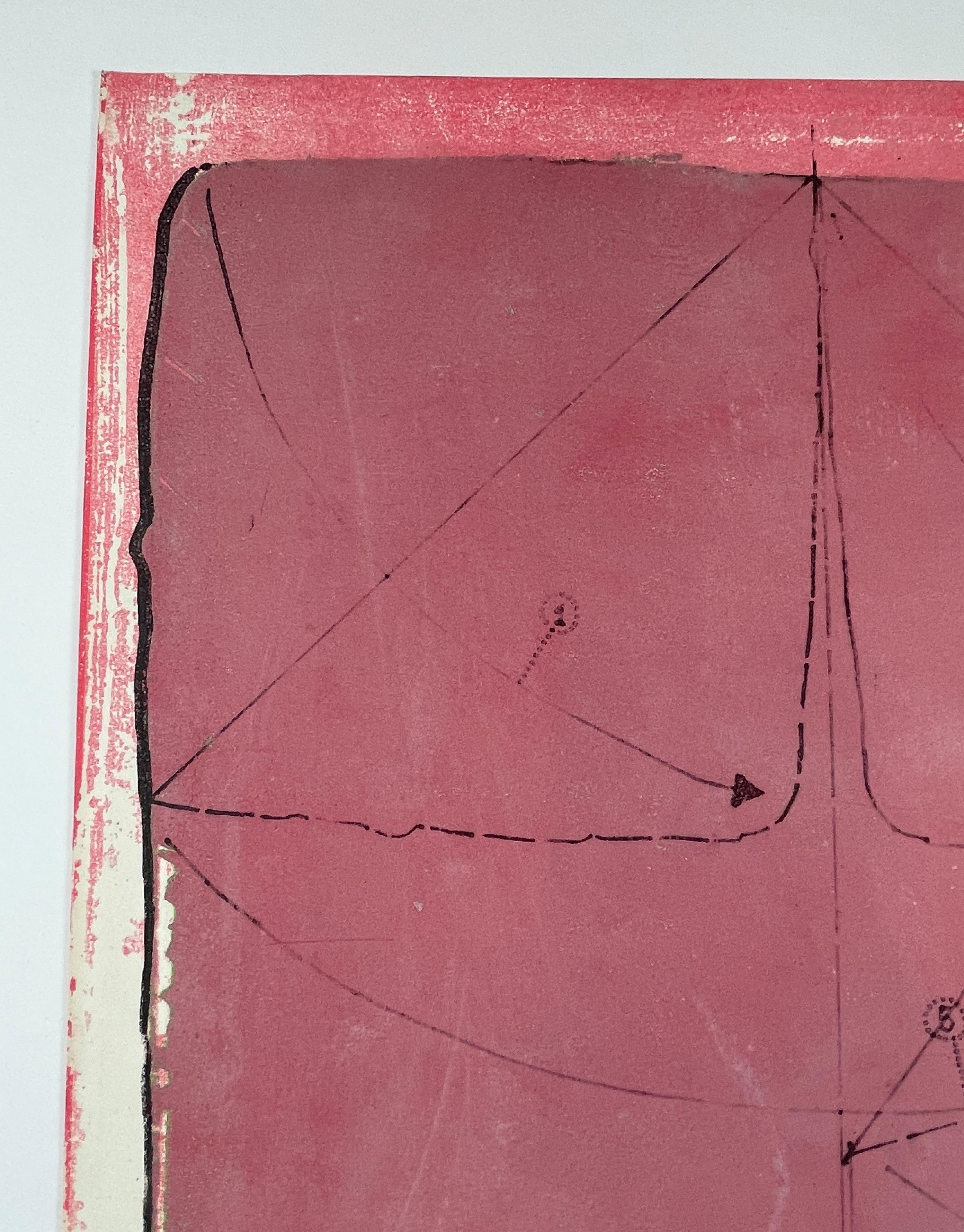 Wrapper by Dieter Roth, abstrakter rosa, einzigartiger, einzigartiger Druck mit schimmerndem Schimmer im Angebot 4