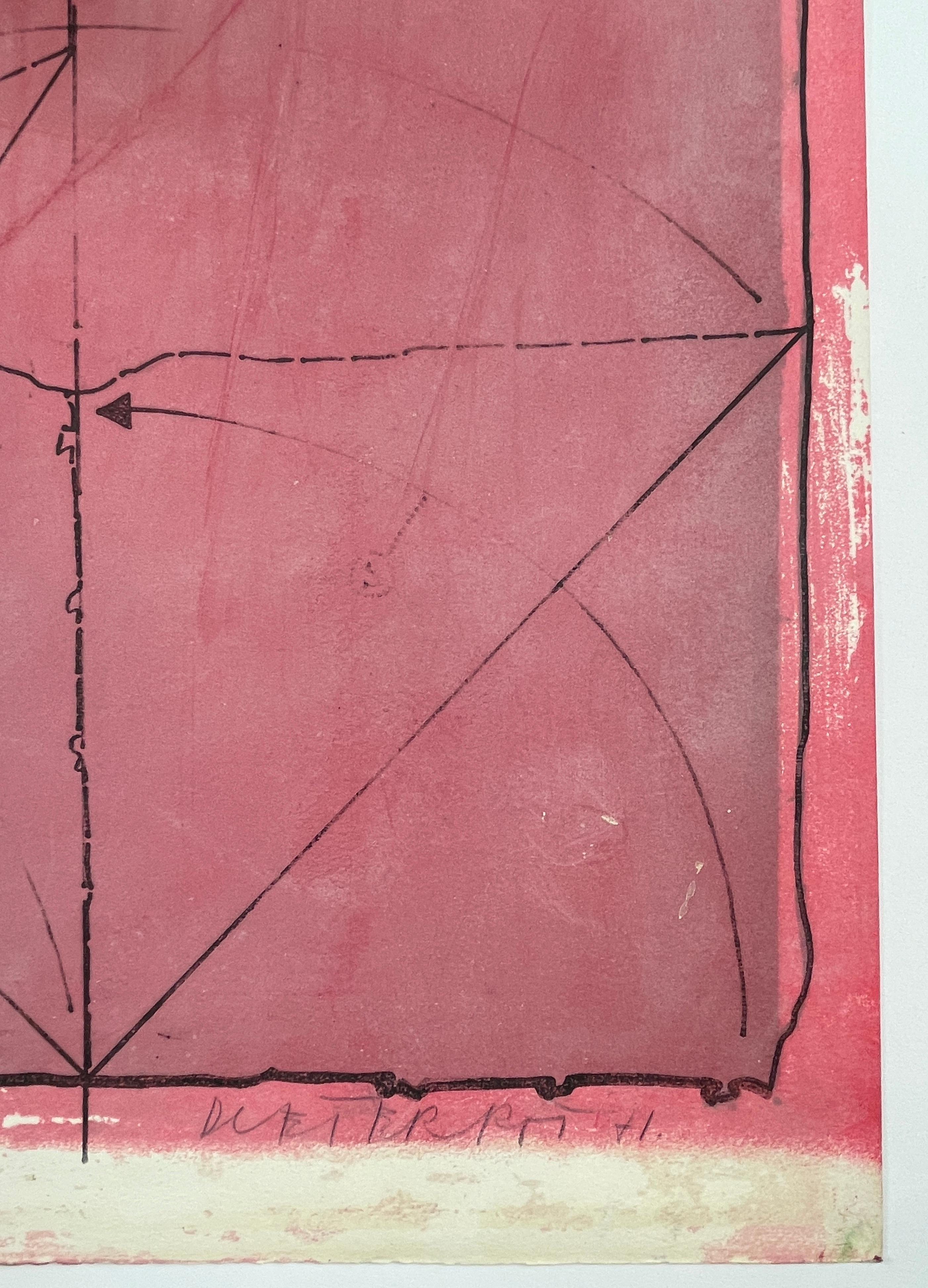 Wrapper by Dieter Roth, abstrakter rosa, einzigartiger, einzigartiger Druck mit schimmerndem Schimmer im Angebot 6