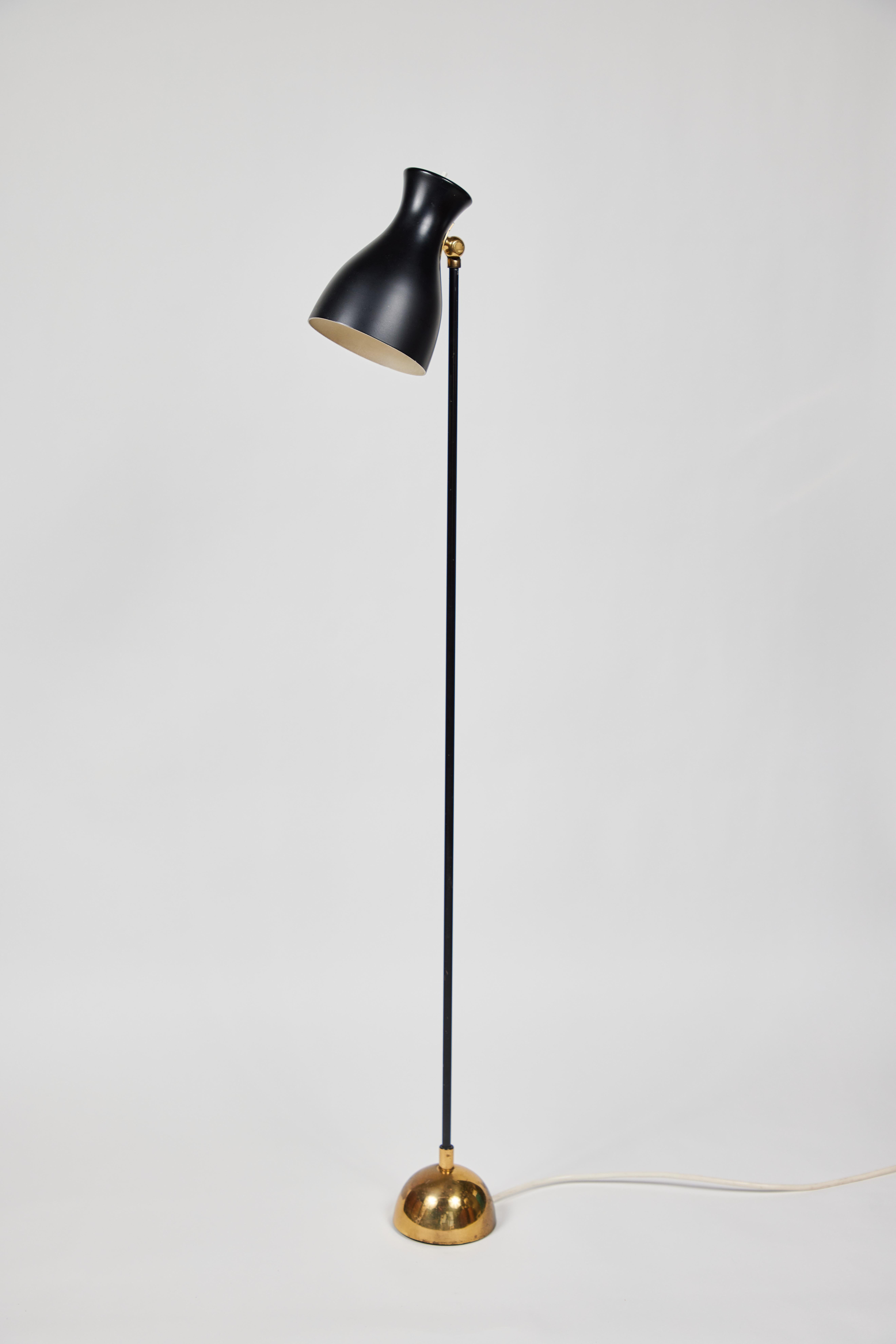Brass Dieter Schulz Model No. 57/4 16 Floor Lamp for Wohnbedarf AG Schweiz, 1957