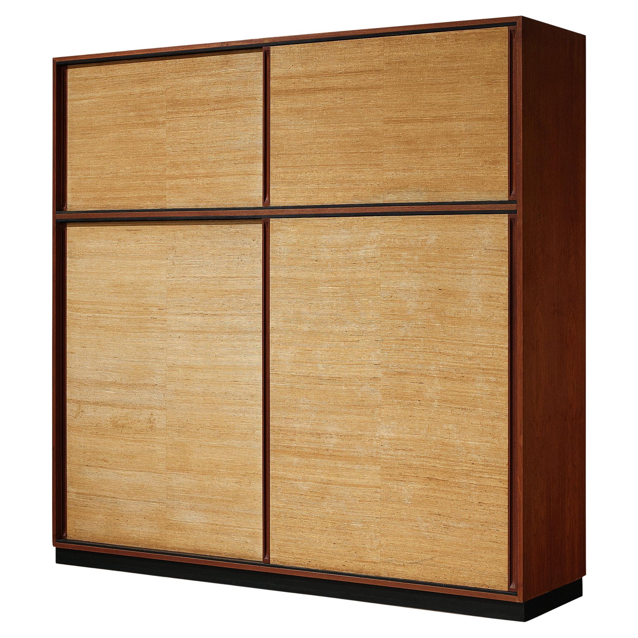 Dieter Waeckerlin Highboard in Teak and Seagrass  For Sale