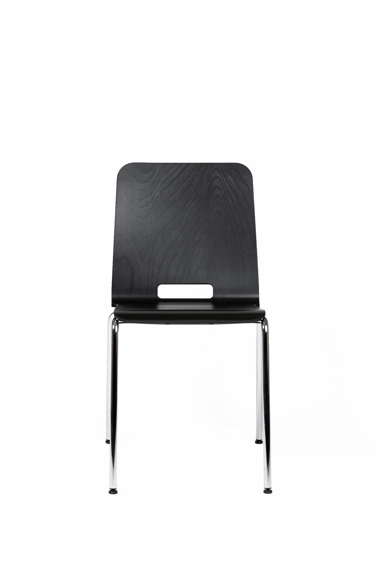 Contemporary 4-Set Dietiker Alta Modern Dining Chair, Designed by Greutmann Bolzern, in Stock