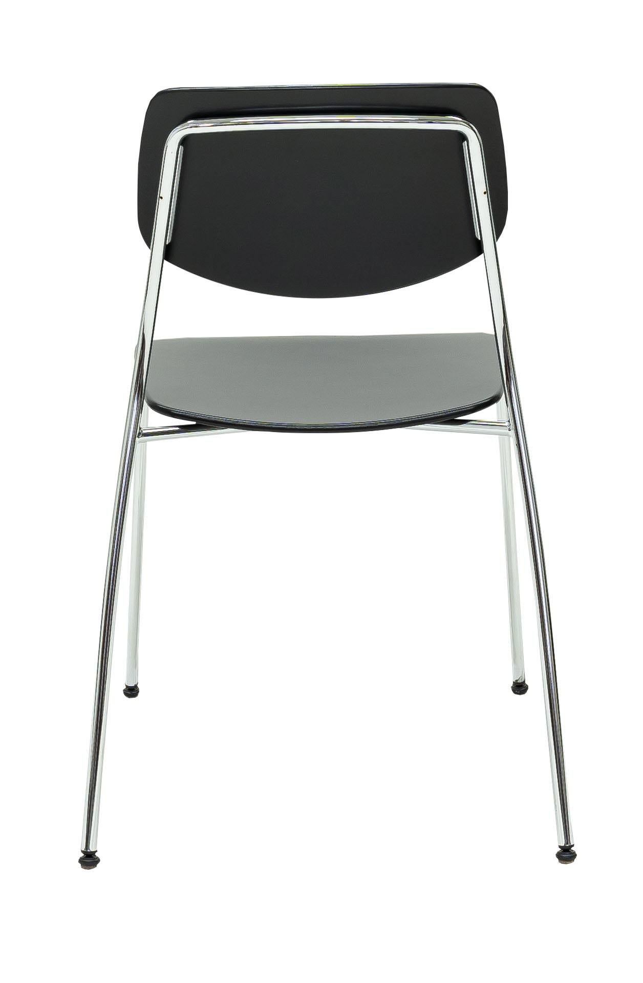 Swiss Dietiker Felber C14 Metal Dining Chair, Modular Design, Set of 2 For Sale