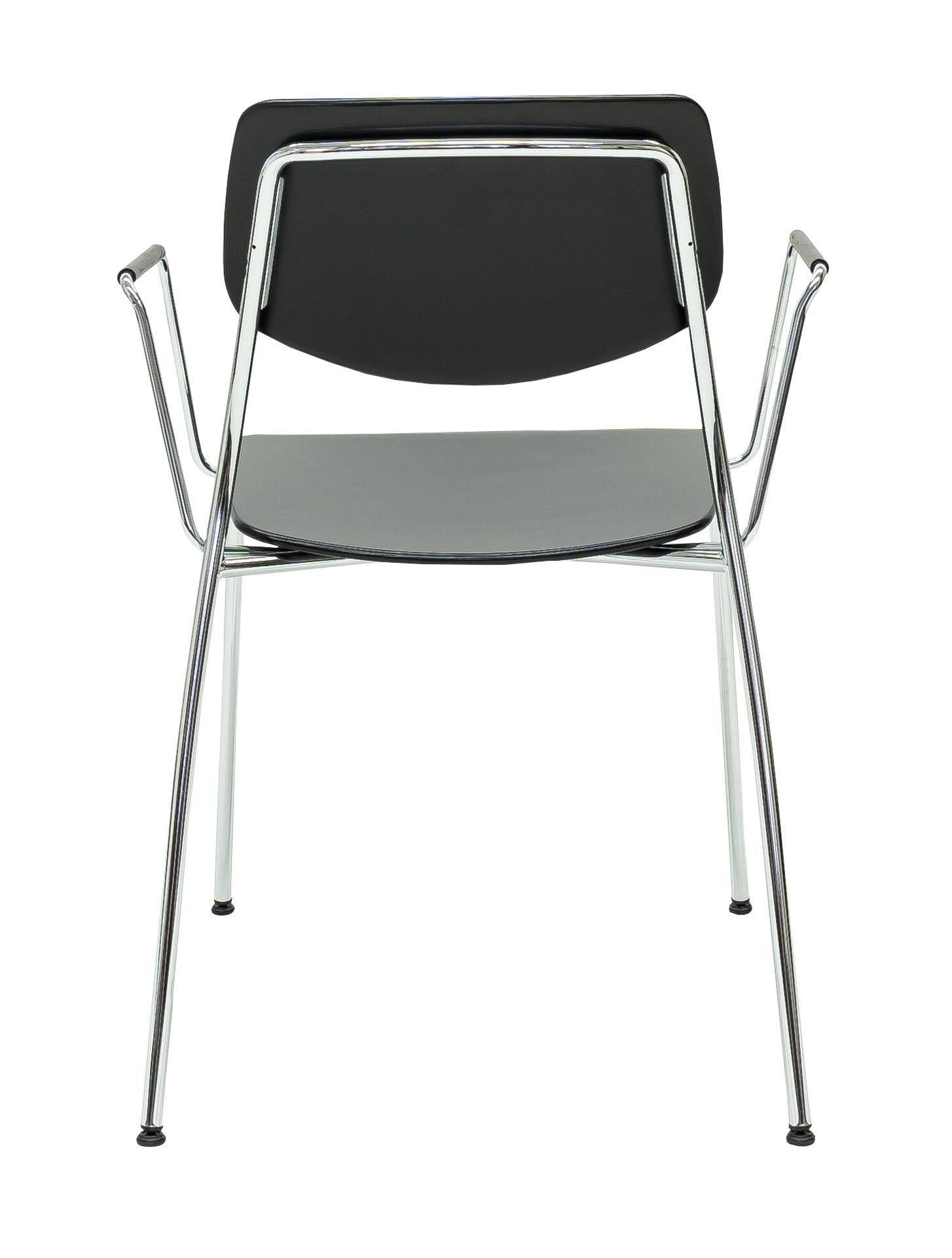 Modern Dietiker Felber C14 Metal Dining Chair with Arms, Modular Design, Set of 2 For Sale