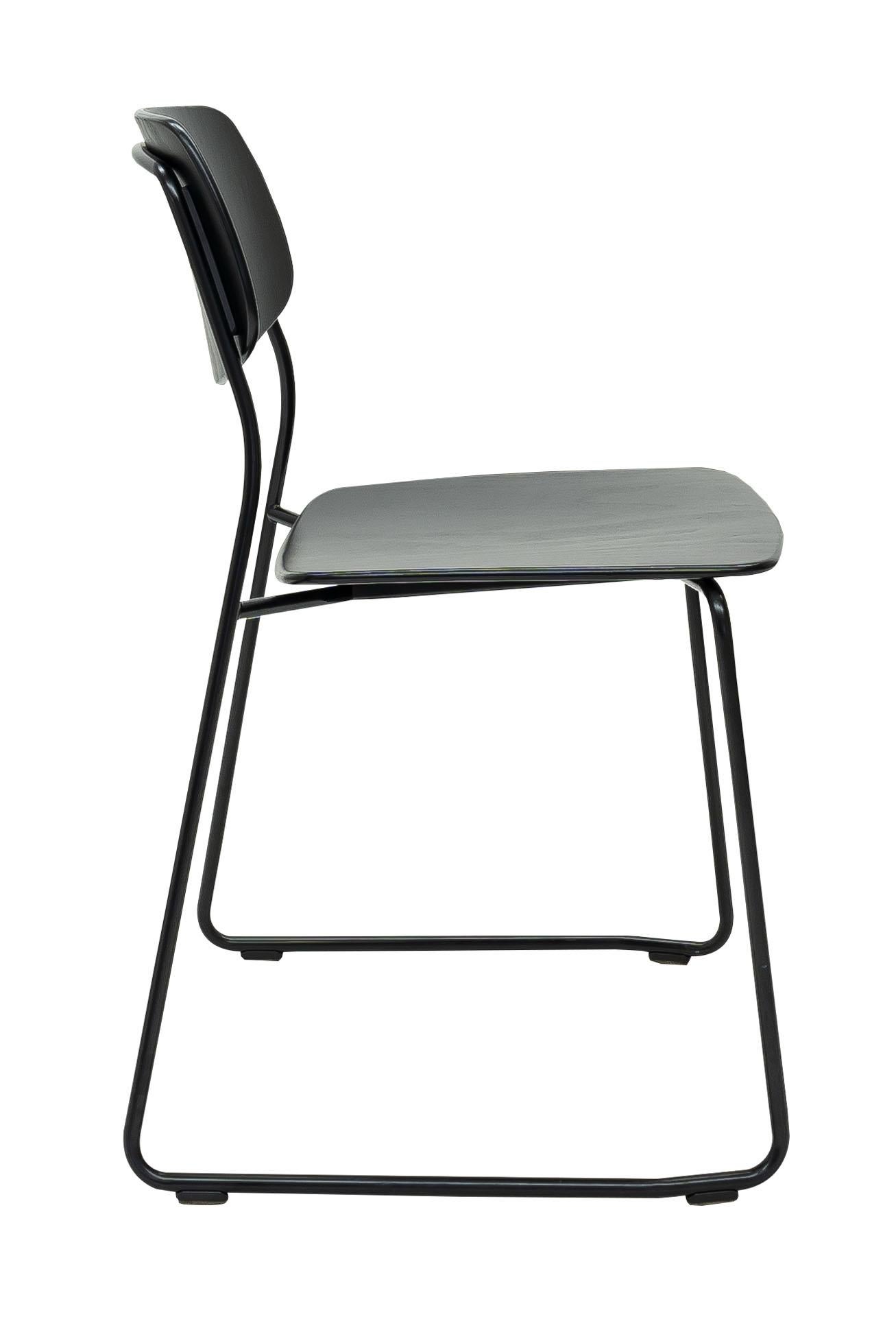 Swiss Dietiker Felber C14 Sled Modern Dining Chair, Modular Design, Set of 2 For Sale