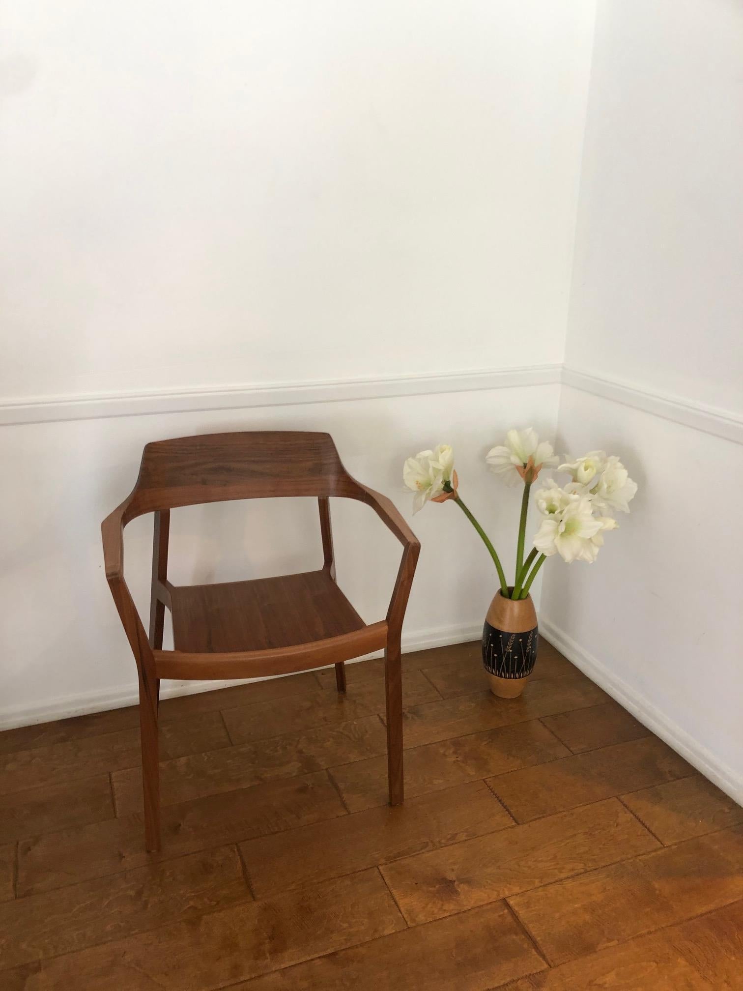 Scandinavian Modern Dietiker Ono, Modern Swiss Dining Chair, in American Walnut Wood by This Weber For Sale