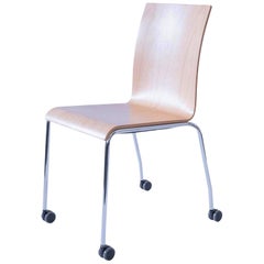 Dietiker Poro Move, Modern Swiss Office Chair, Beechwood, on Castors, in Stock