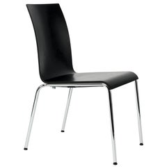 Dietiker Poro-S Minimalist Dining Chair, Beech Wood, Black Color