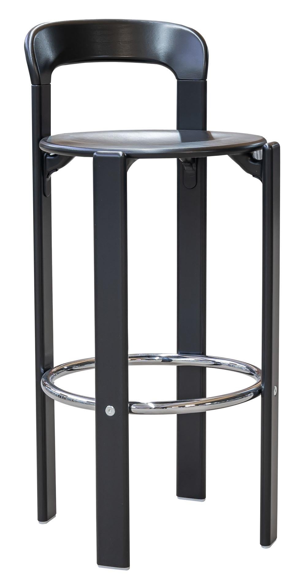 Dietiker Rey Barstool with Back, Mid-Century Modern, Designed by Bruno Rey, 1971 In New Condition In Stein am Rhein, CH