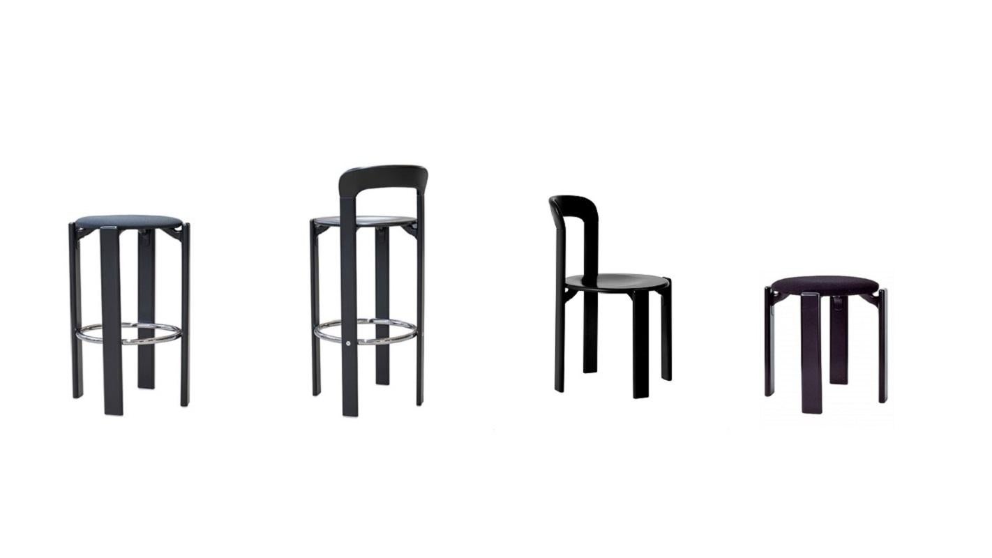 Aluminum Dietiker Rey Barstool with Back, Mid-Century Modern, Designed by Bruno Rey, 1971