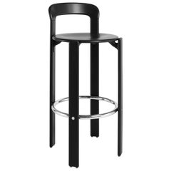 Dietiker Rey Barstool with Back, Mid-Century Modern, Designed by Bruno Rey, 1971