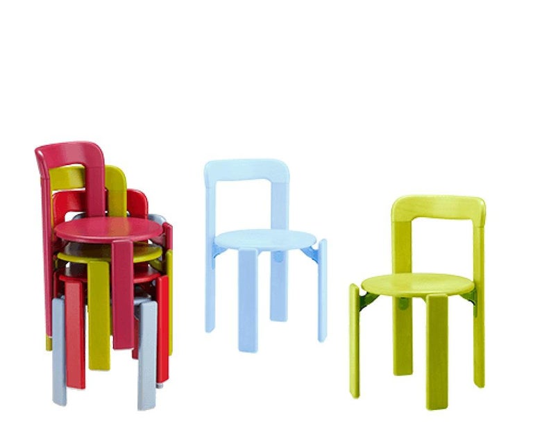 Mid-Century Modern Dietiker Rey Jr, Children chair in Red, design Bruno Rey, 1971 For Sale