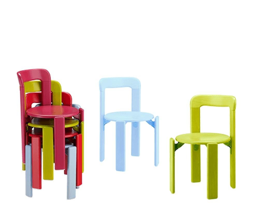 Hungarian Dietiker Rey Junior Set, Kids Table and Chairs in Blue, Designed by Bruno Rey For Sale