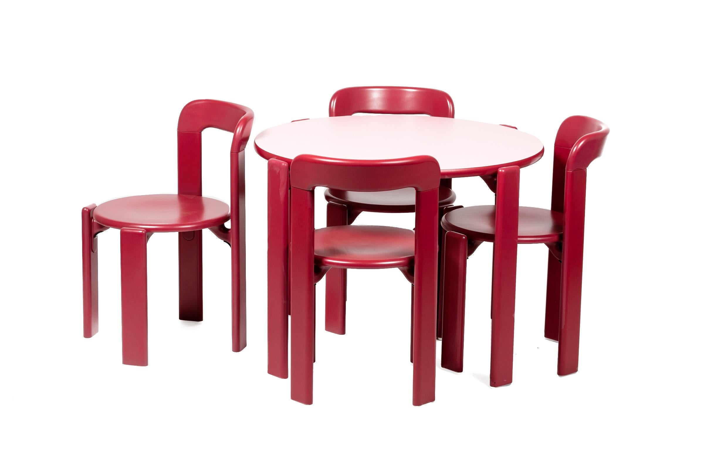 Hungarian Dietiker Rey Junior Set, Kids Table and Chairs in Maple, Designed by Bruno Rey For Sale