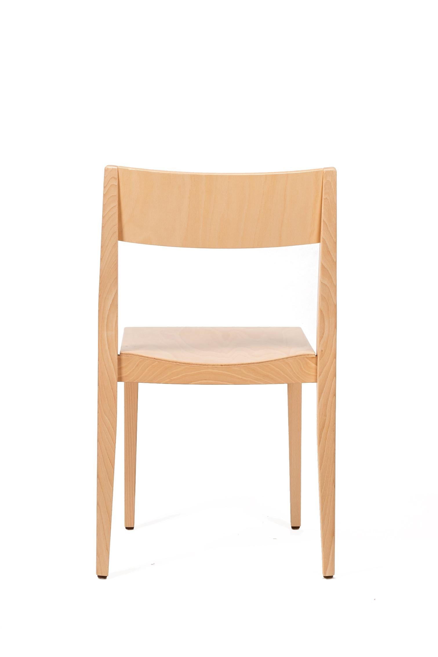 Hungarian Dietiker Soma Minimalist Dining Chair in Beech Wood Designed by Thomas Albrecht