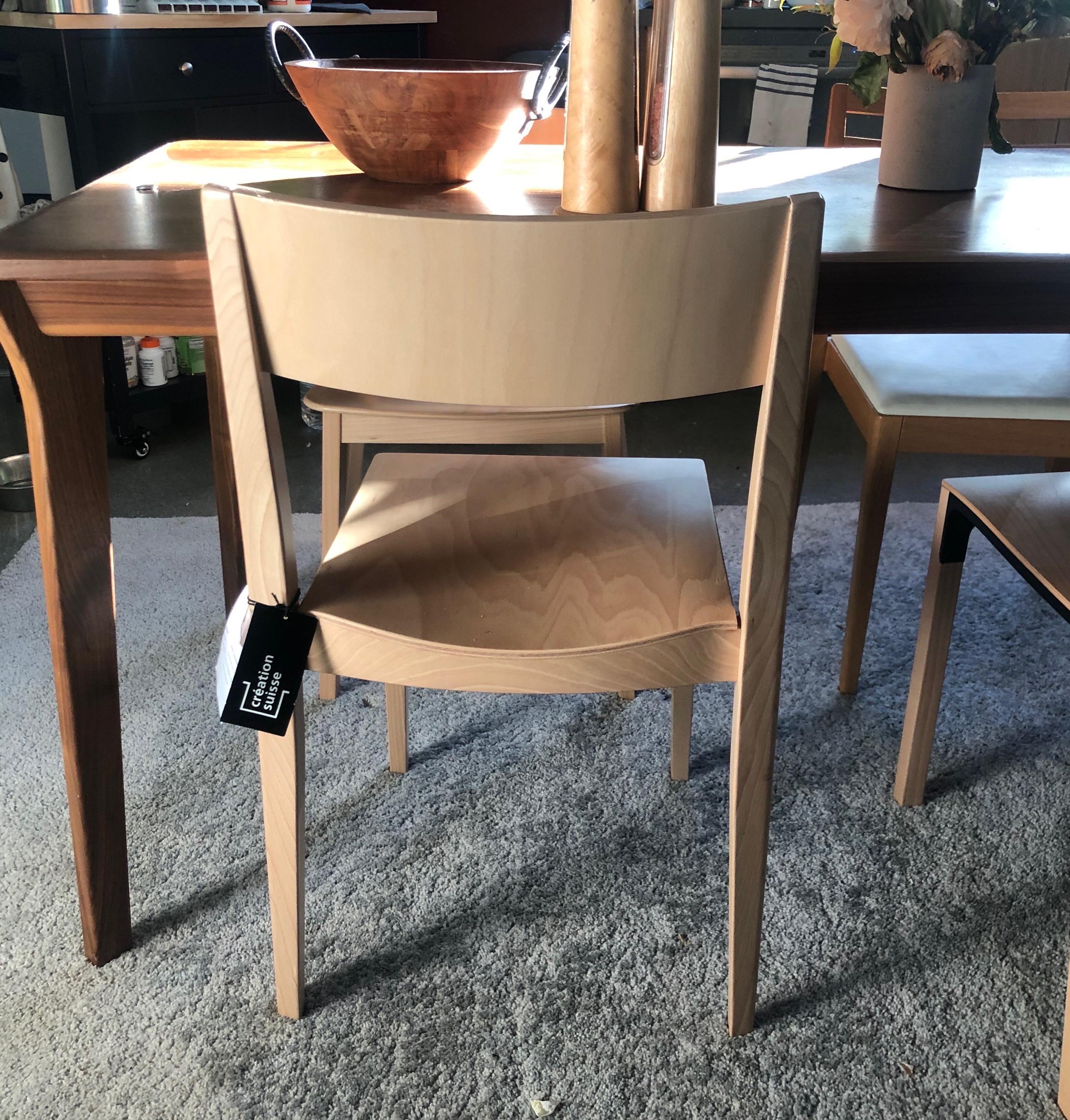 Contemporary Dietiker Soma Minimalist Dining Chair in Beech Wood Designed by Thomas Albrecht