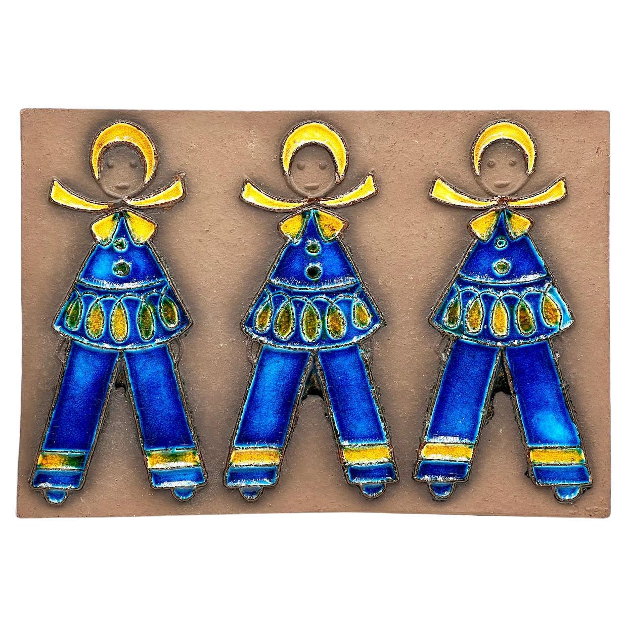 Dietlinde Hein for Knabstrup (Denmark) 'The Three Brothers' 10" Ceramic Plaque