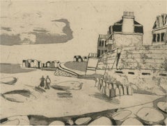 Dietmar Lemcke (1930-2020) - 1958 Etching, On The Seafront