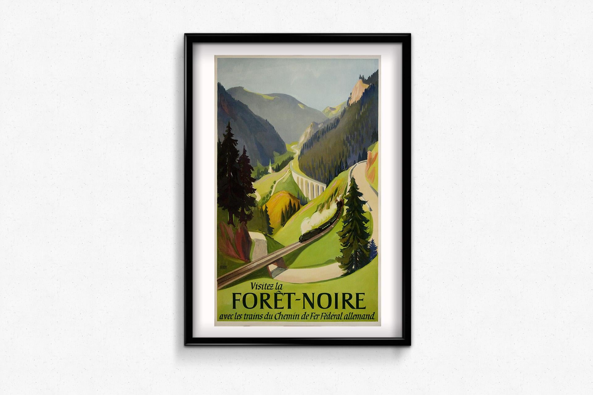 Circa 1950 original poster by Dietrich Bodman - Tourism to the Black Forest For Sale 1