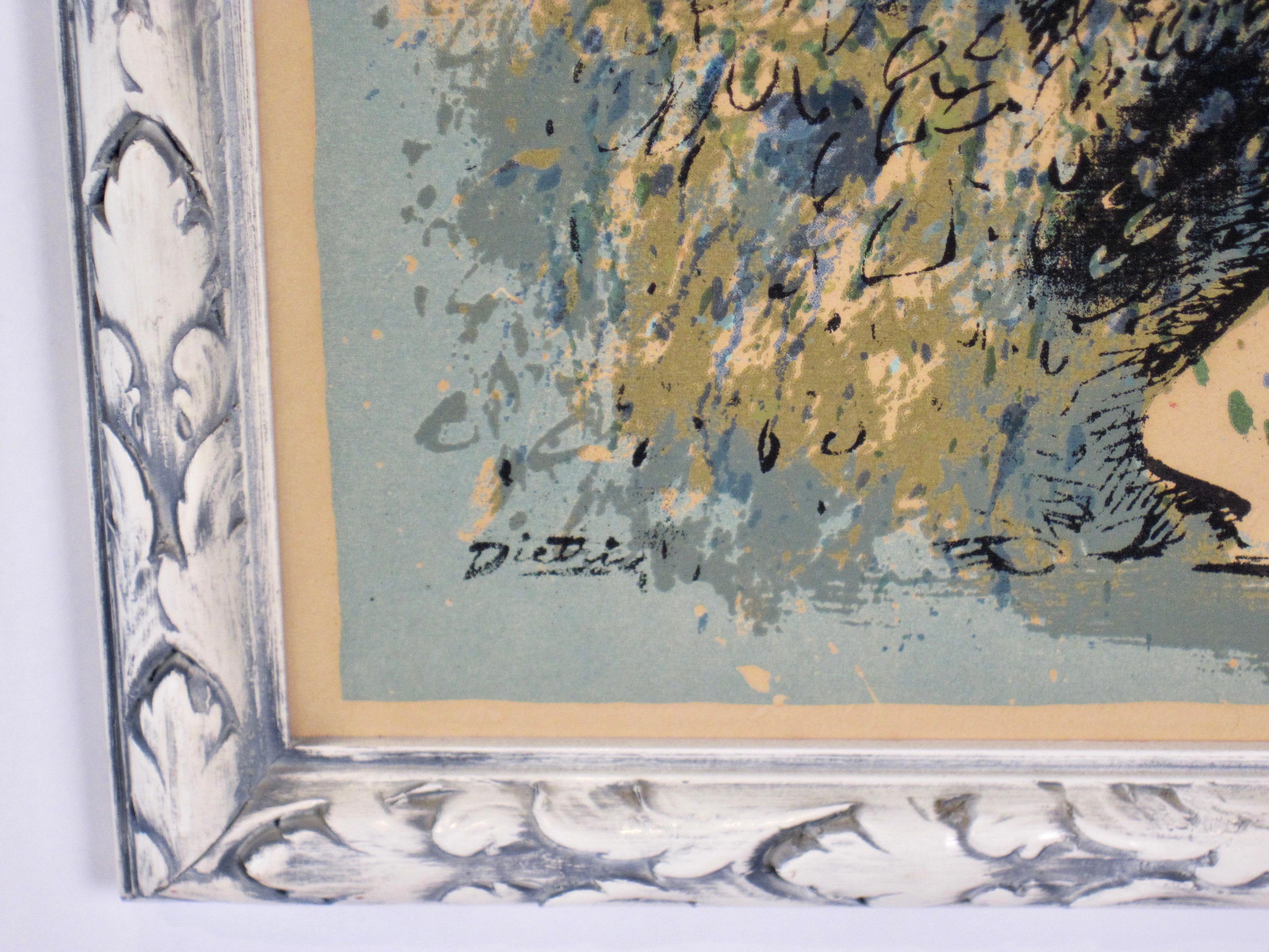 Dietrich Grunewald Floral Serigraph Print Pair Framed For Sale 3