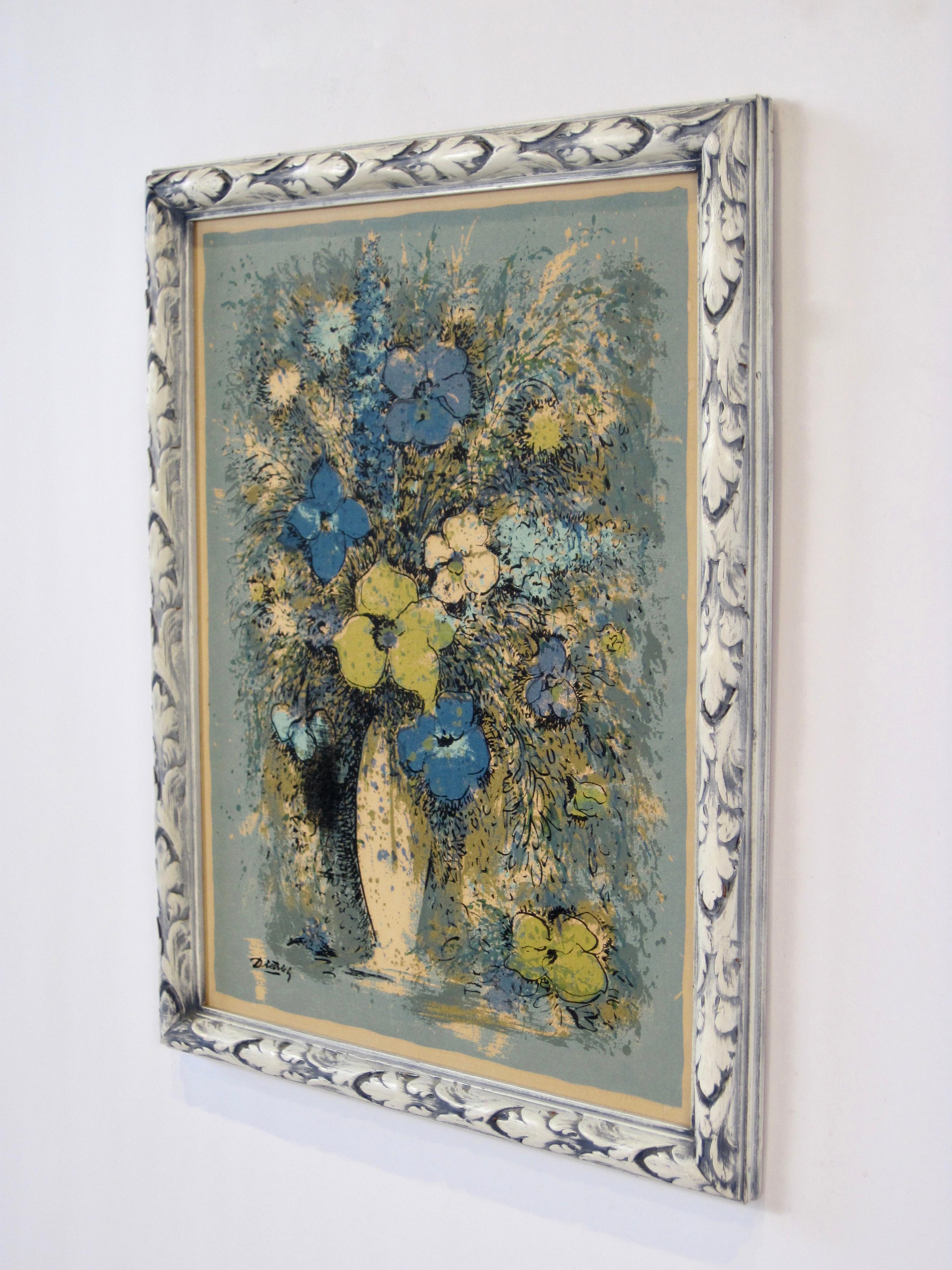 Dietrich Grunewald Floral Serigraph Print Pair Framed For Sale 7
