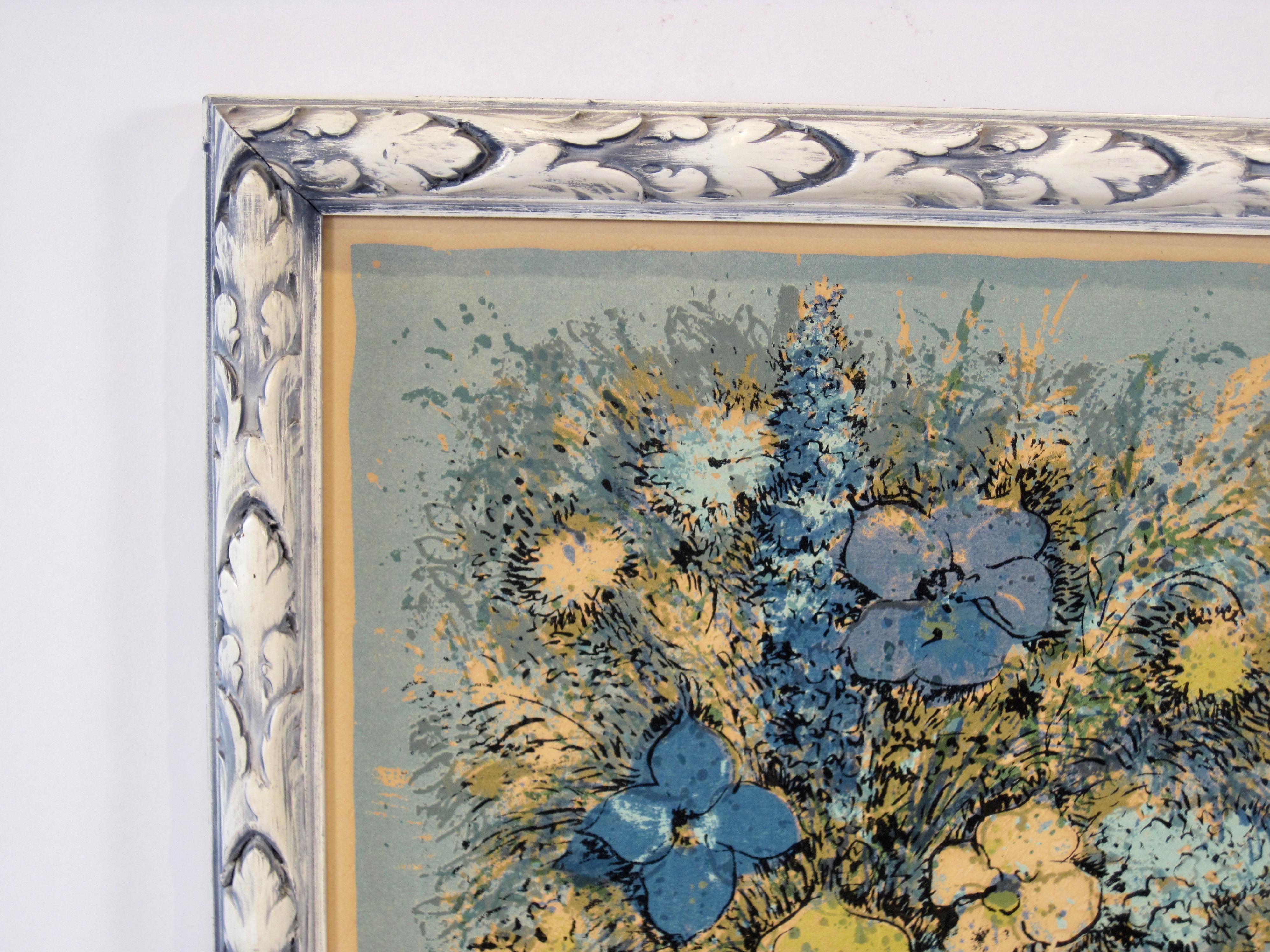 Dietrich Grunewald Floral Serigraph Print Pair Framed For Sale 8