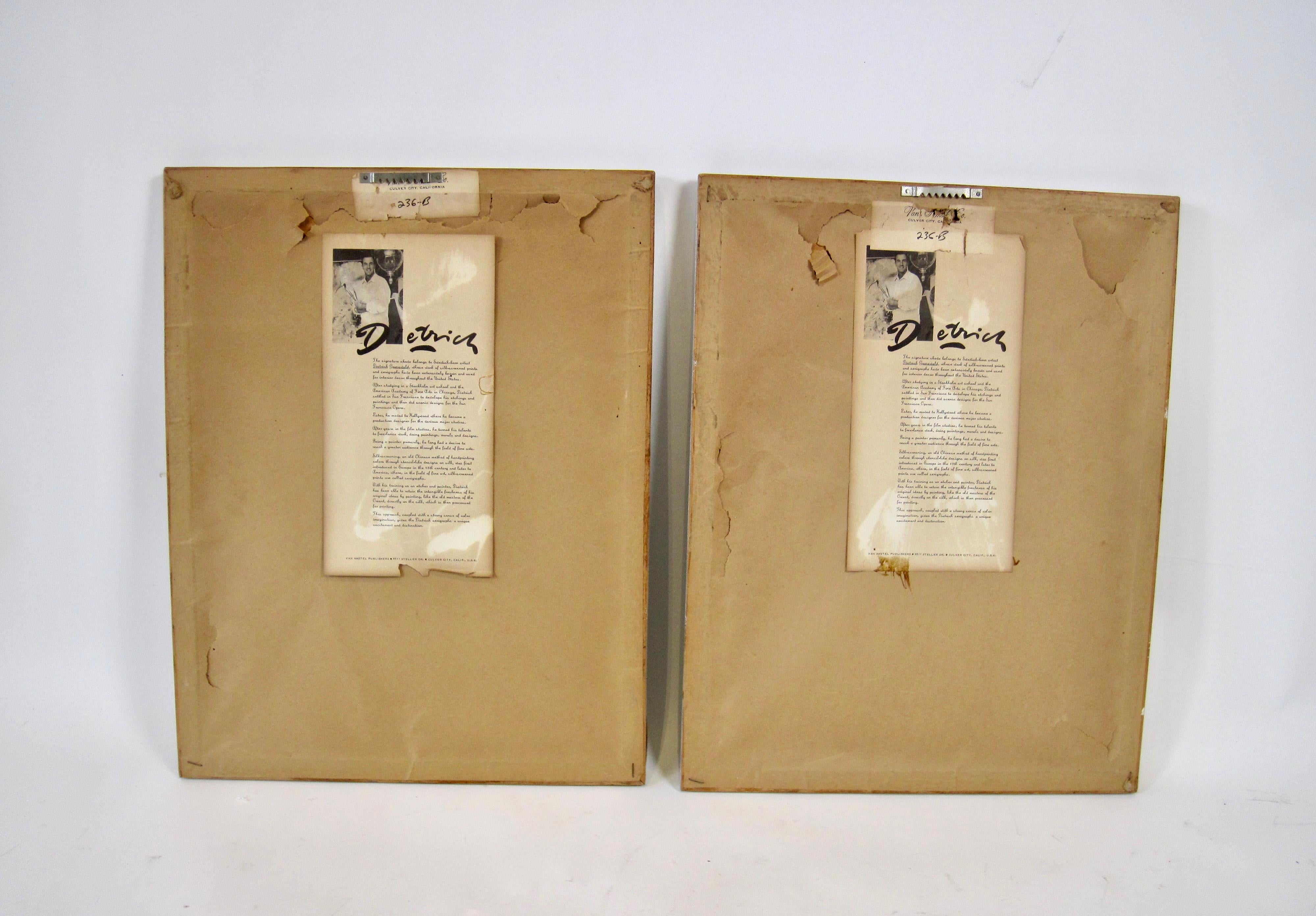 Dietrich Grunewald Floral Serigraph Print Pair Framed For Sale 11