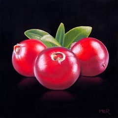 Used Three Canberries - Photorealist Pastel Still Life Painting