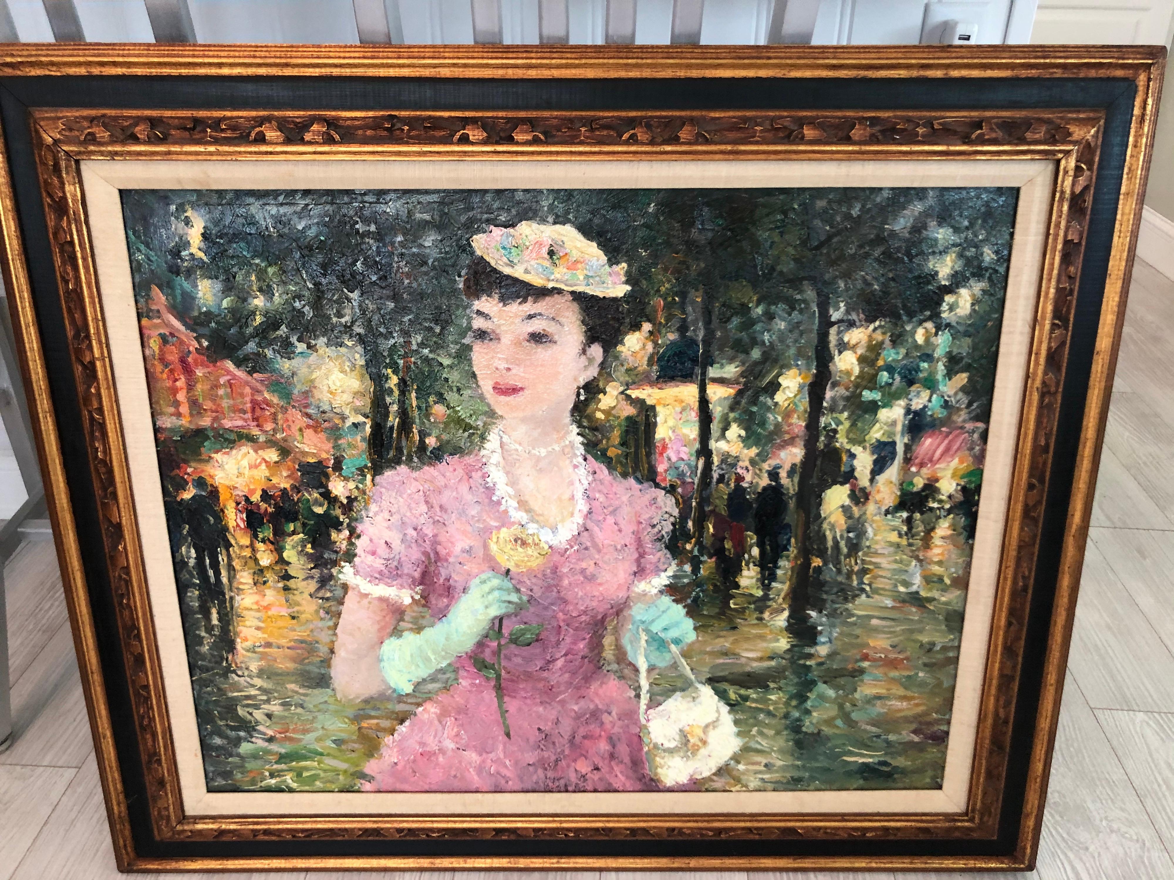 Impasto Impressionist Oil on canvas of a Woman Attributed to Dietz Edzard For Sale 9