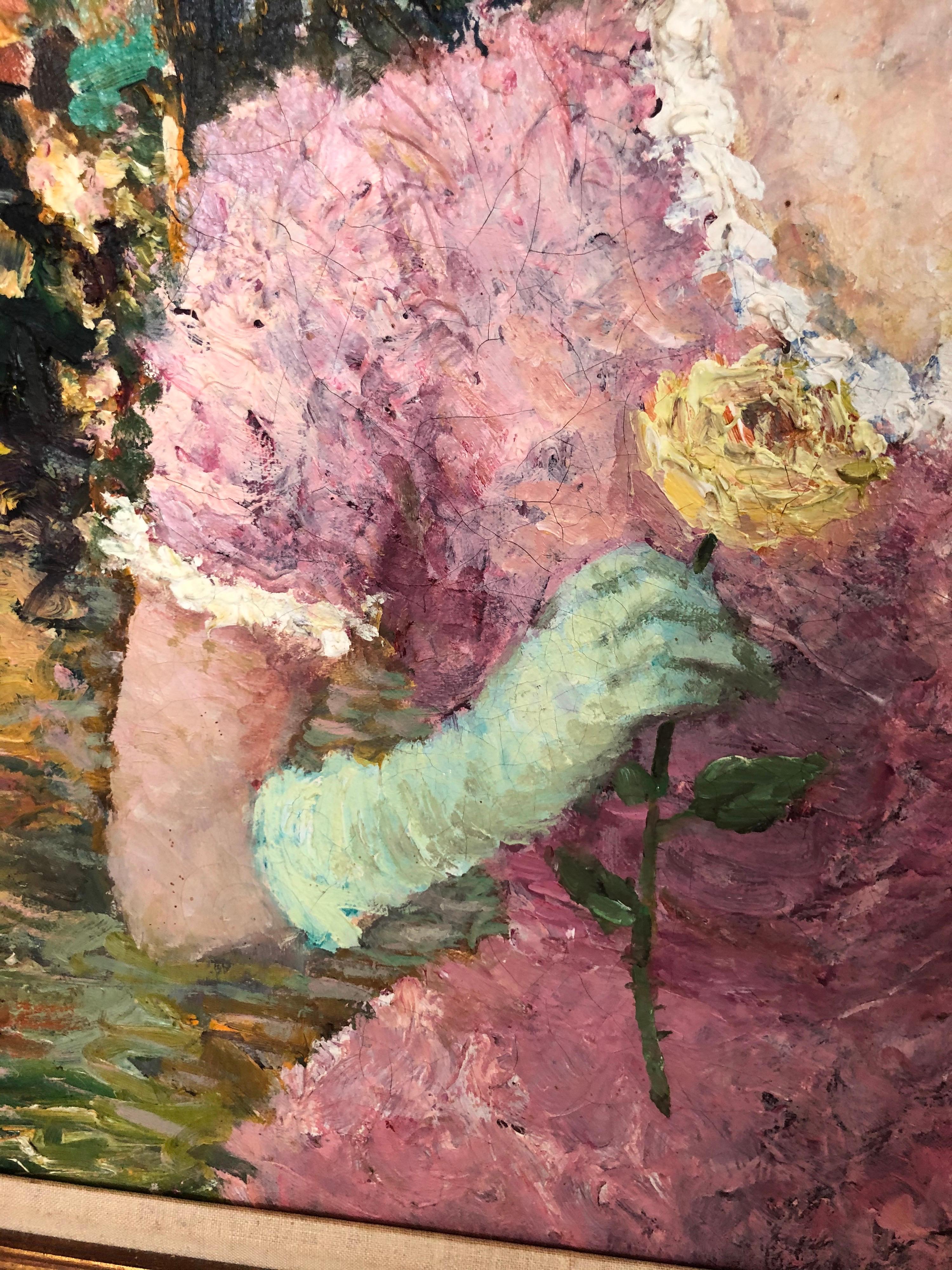 Huile impressionniste sur toile d'une femme attribuée à Dietz Edzard en vente 1