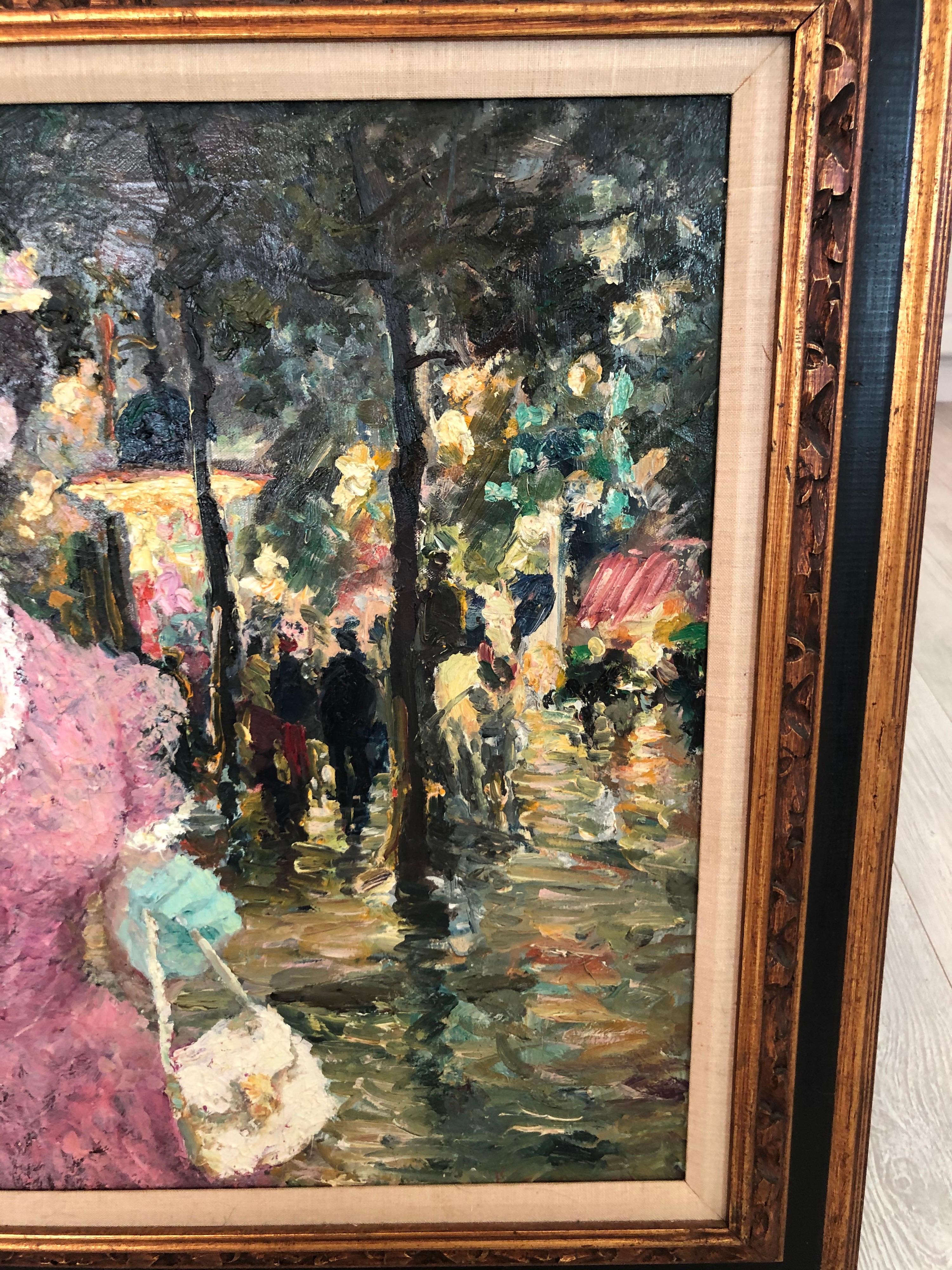 Huile impressionniste sur toile d'une femme attribuée à Dietz Edzard en vente 3