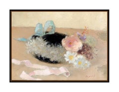 DIETZ EDZARD Original OIL PAINTING on CANVAS Signed Artwork Floral Still Life