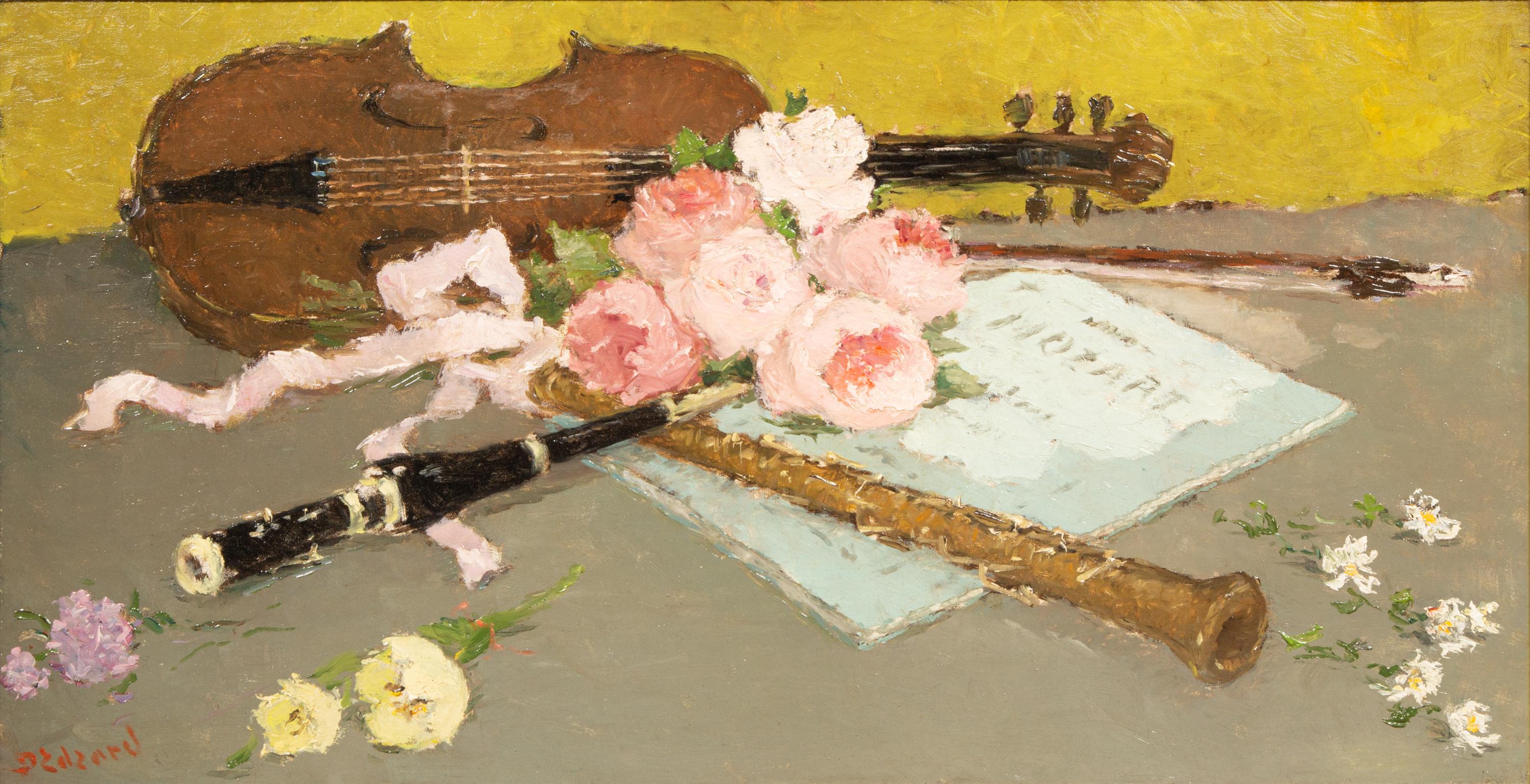 Dietz Edzard
Bremen 1893 - 1963 Paris
Deutscher Maler

La musique et les roses

Signatur: signiert unten links 'D Edzard'.
Medium: Öl auf Leinwand
Abmessungen: Bildgröße 39 x 74 cm, Rahmengröße 56 x 81 cm

Provenienz: Privatsammlung; Verkauf Köln,