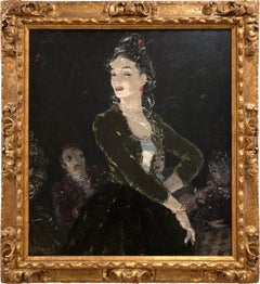 "The Spanish Dancer" (La Danseuse Espagnole) Impressionistic Oil Painting Framed