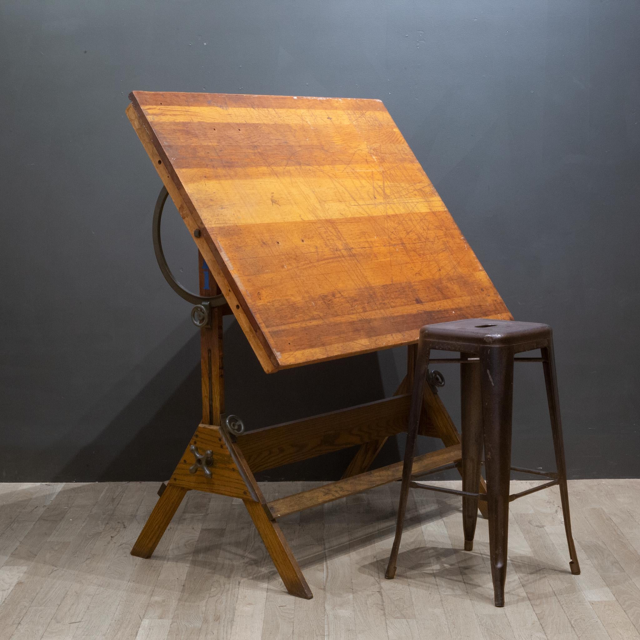 Industrial Dietzgen Drafting Table/Dining Table/Desk, c.1930