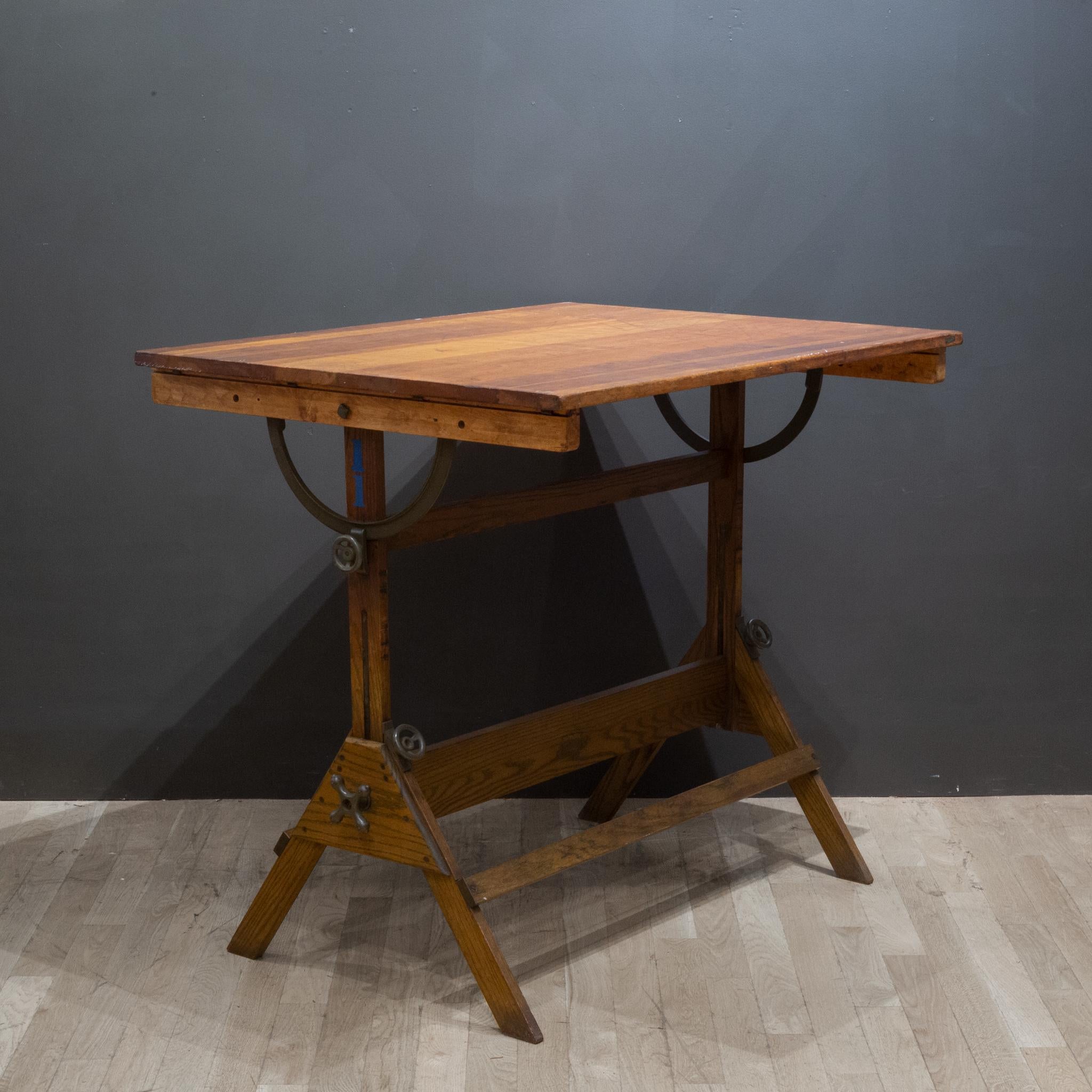 Dietzgen Drafting Table/Dining Table/Desk, c.1930 In Good Condition In San Francisco, CA