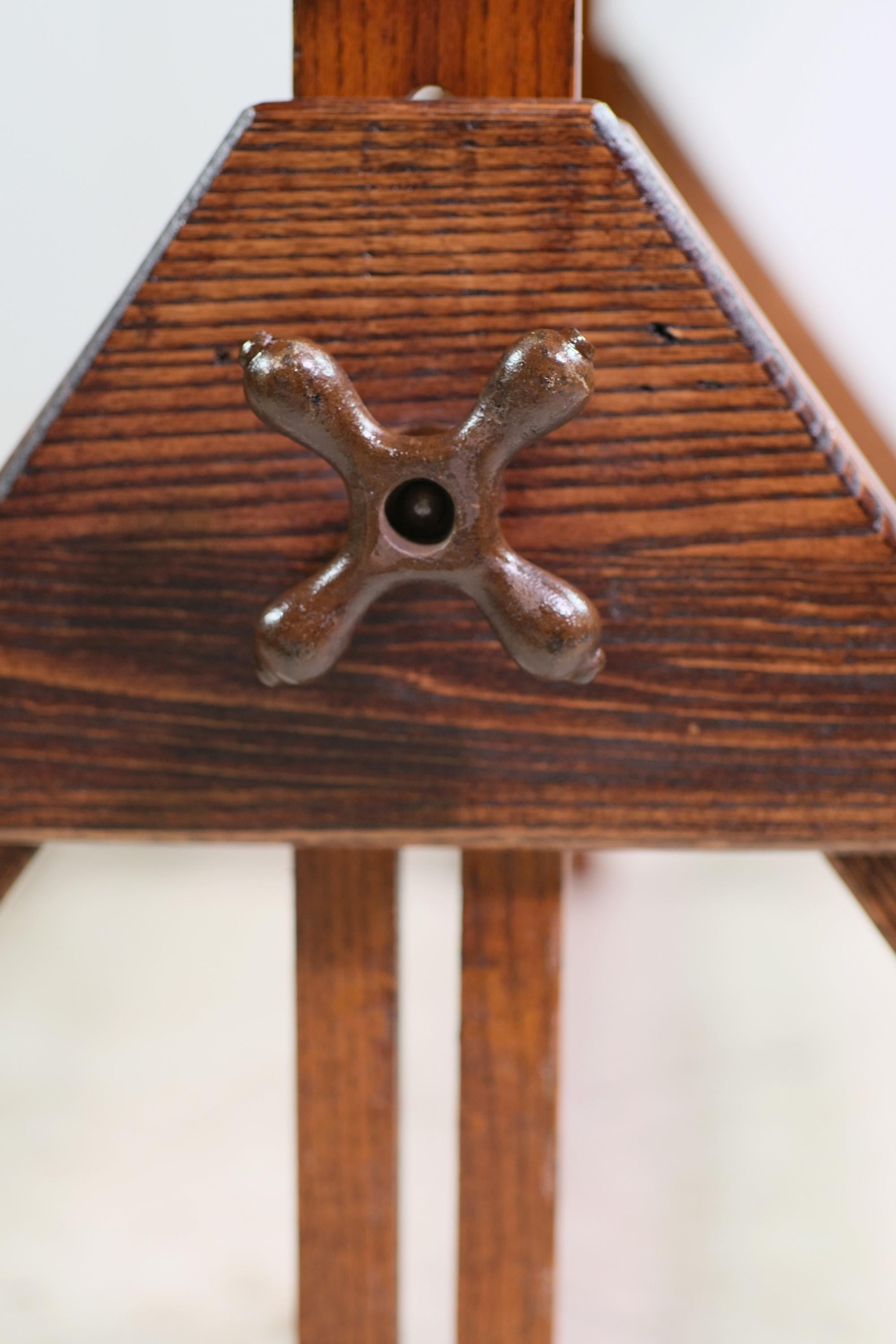 Dietzgen Oak Adjustable Drafting Table with Steel Hardware 2