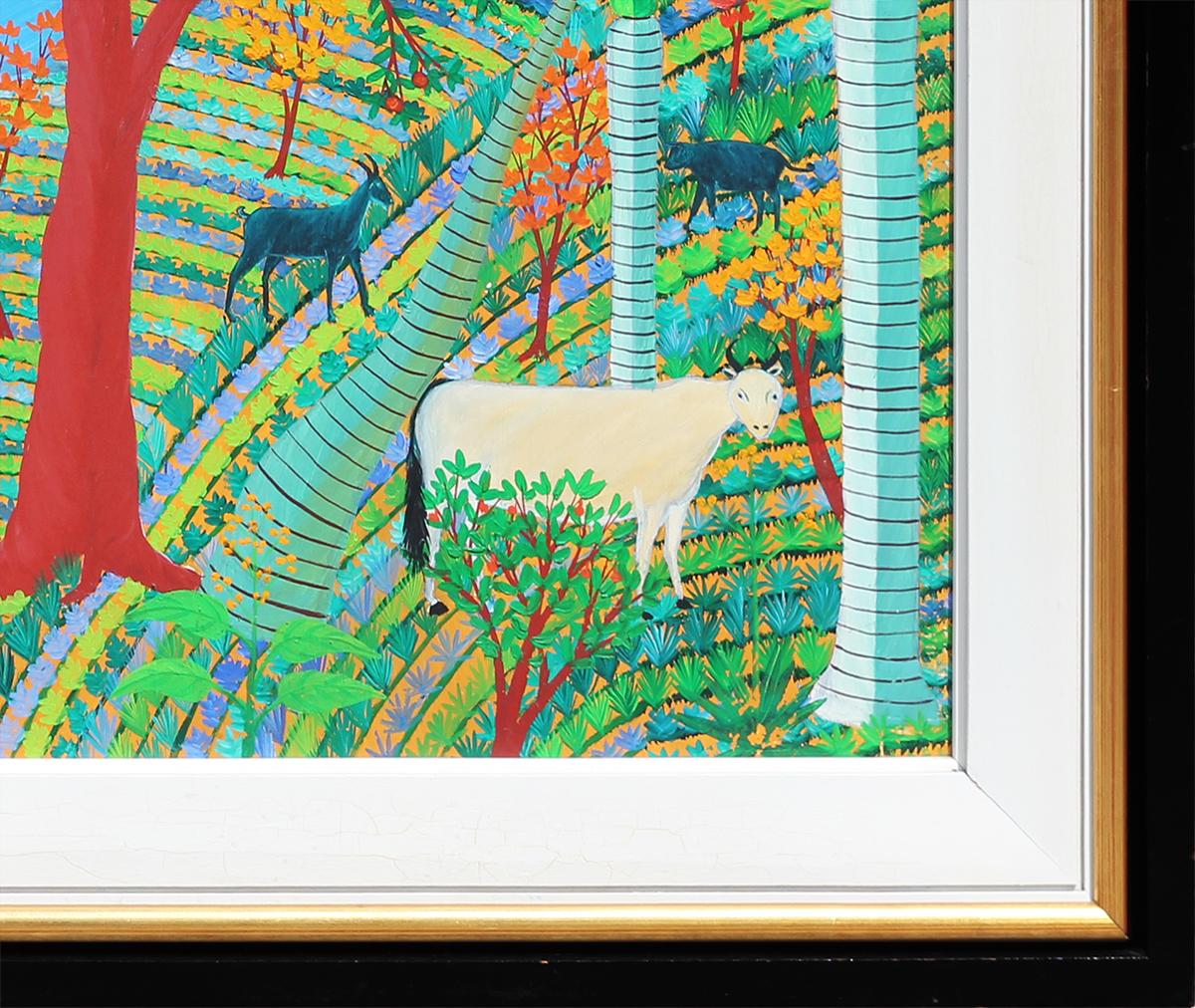 Adán y Eva en el Jardín del Edén reimaginados en Jacmel, Haití Pintura de arte popular en venta 1