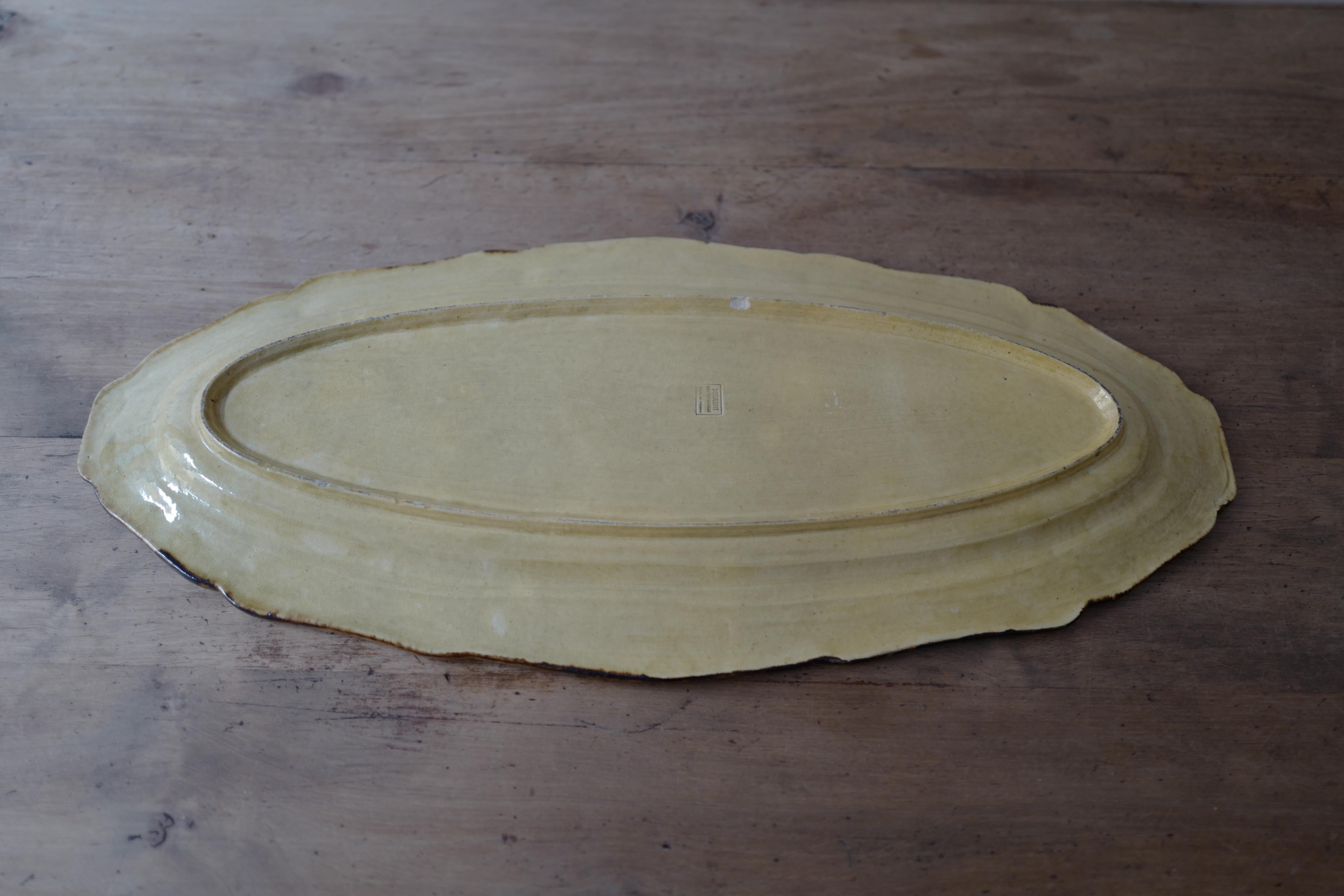 French Provincial Dieulefit Poteries De Haute Provence Platter in Yellow Glaze For Sale
