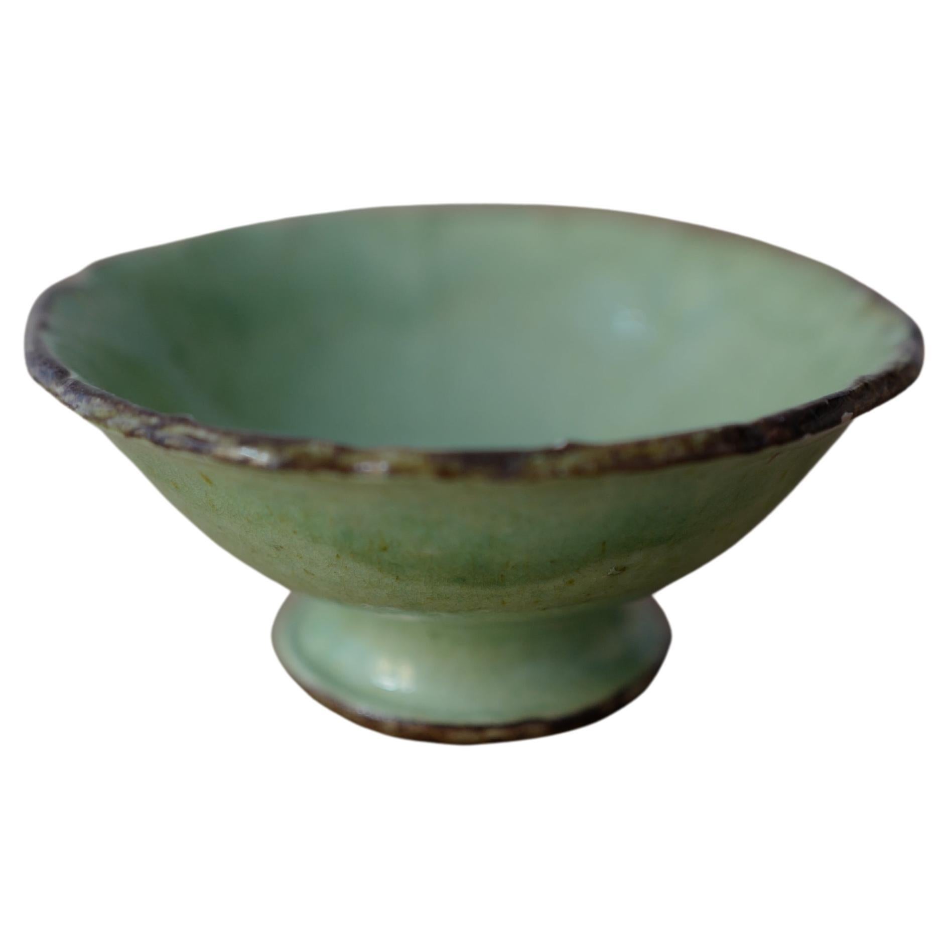 Dieulefit Provence Green Glazed Bowl 1950's