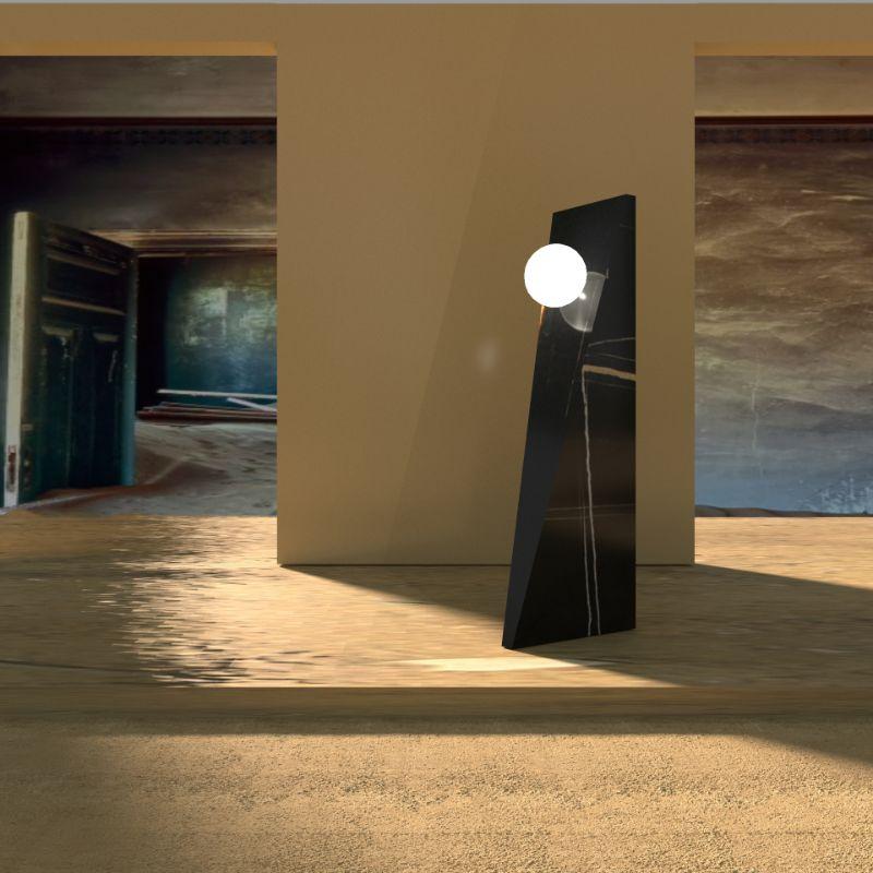 Contemporary Dieus, XL Floor Lamp, Sahara Noir with F. Wooden Case by Sissy Daniele