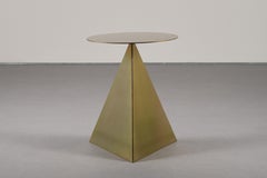 Contemporary golden side table in bichromated steel by Cristian Herrera