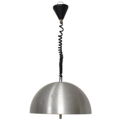 Diffused Dome Lamp Stilnovo Aluminum Pendant Light 1960s ITALY