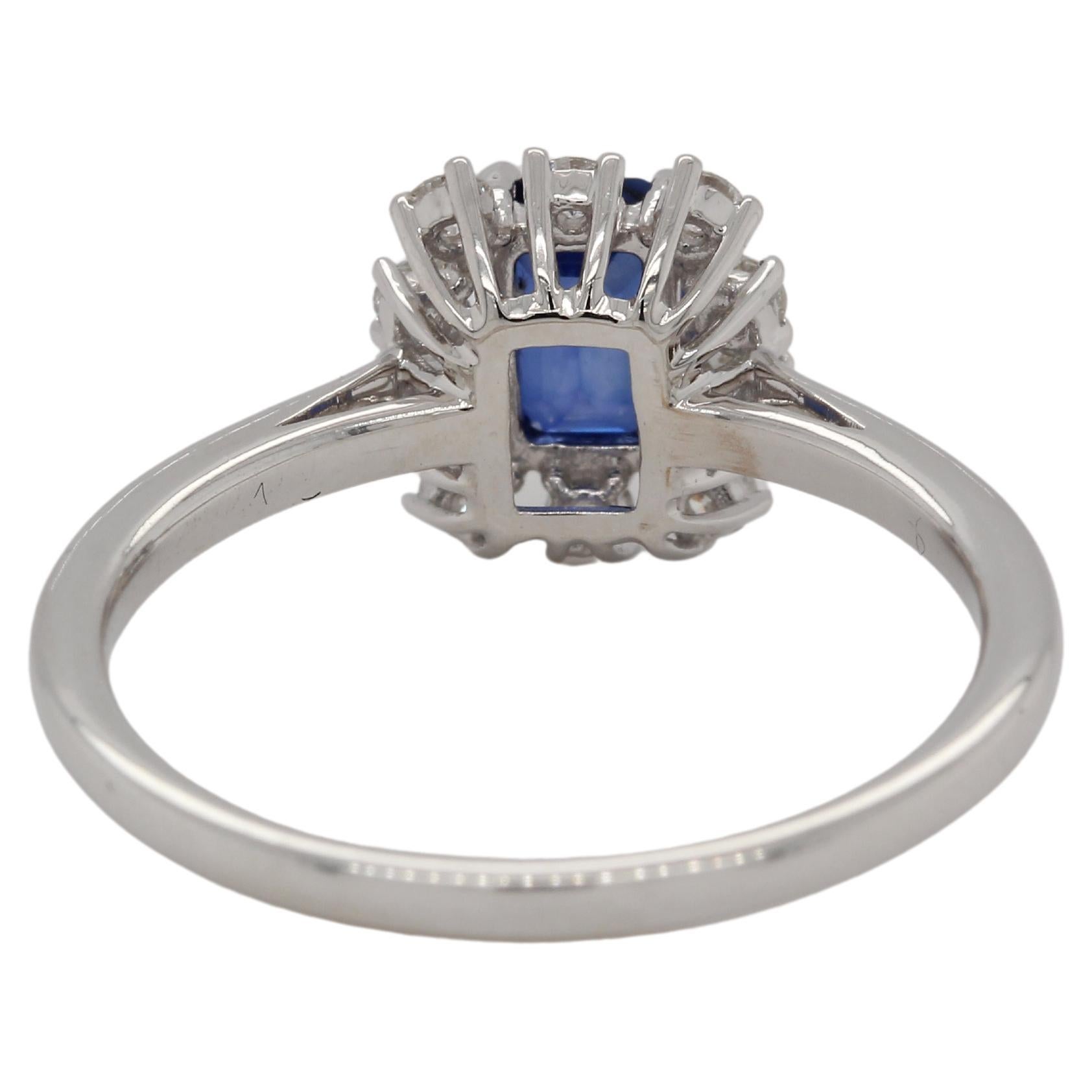 Diffusion Blauer Saphir und Diamant-Ring aus 18 Karat Gold im Angebot 3