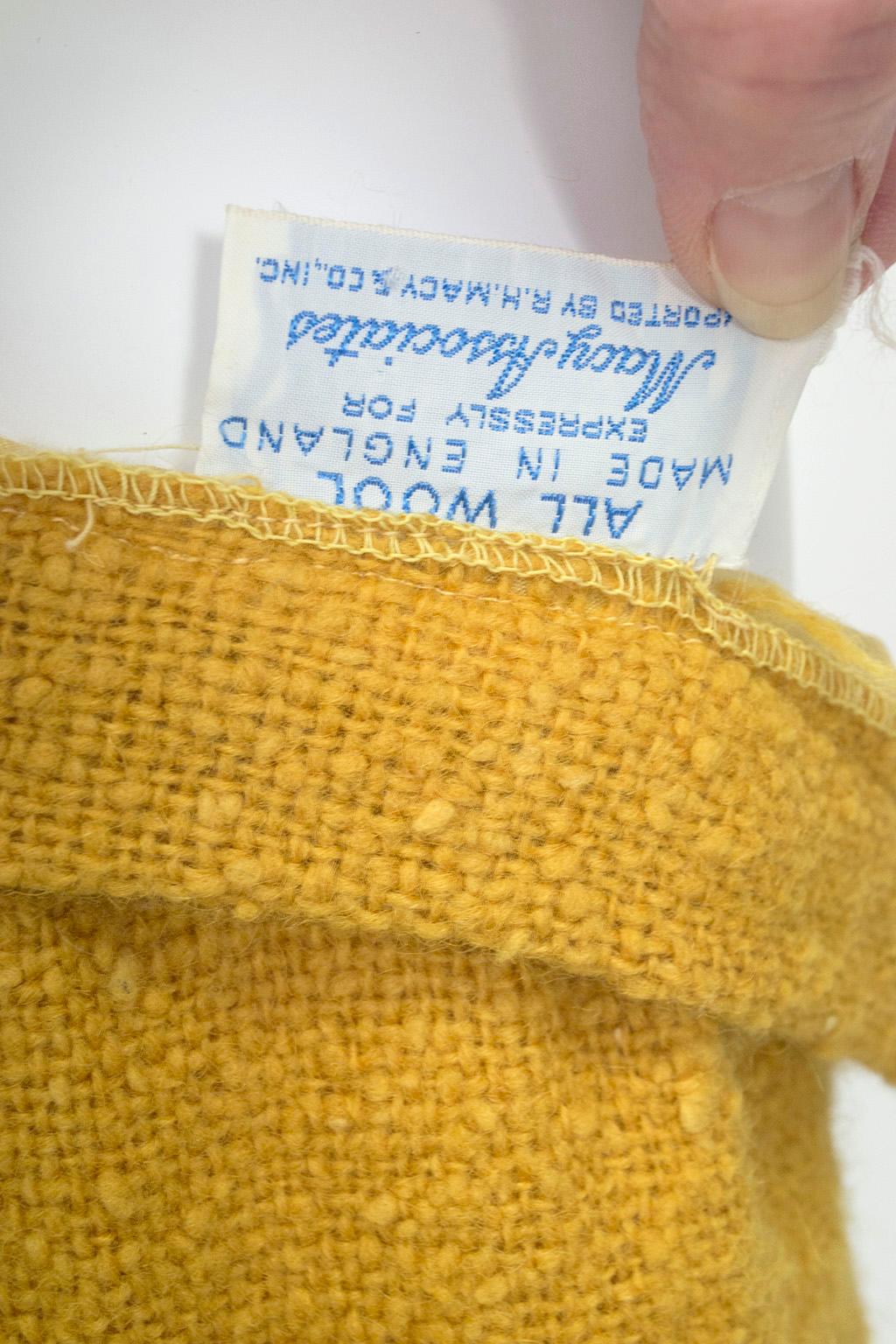 Digby Morton Mustard Wool Bouclé Maximalist Appliqué Novelty Skirt - M, 1960s For Sale 3