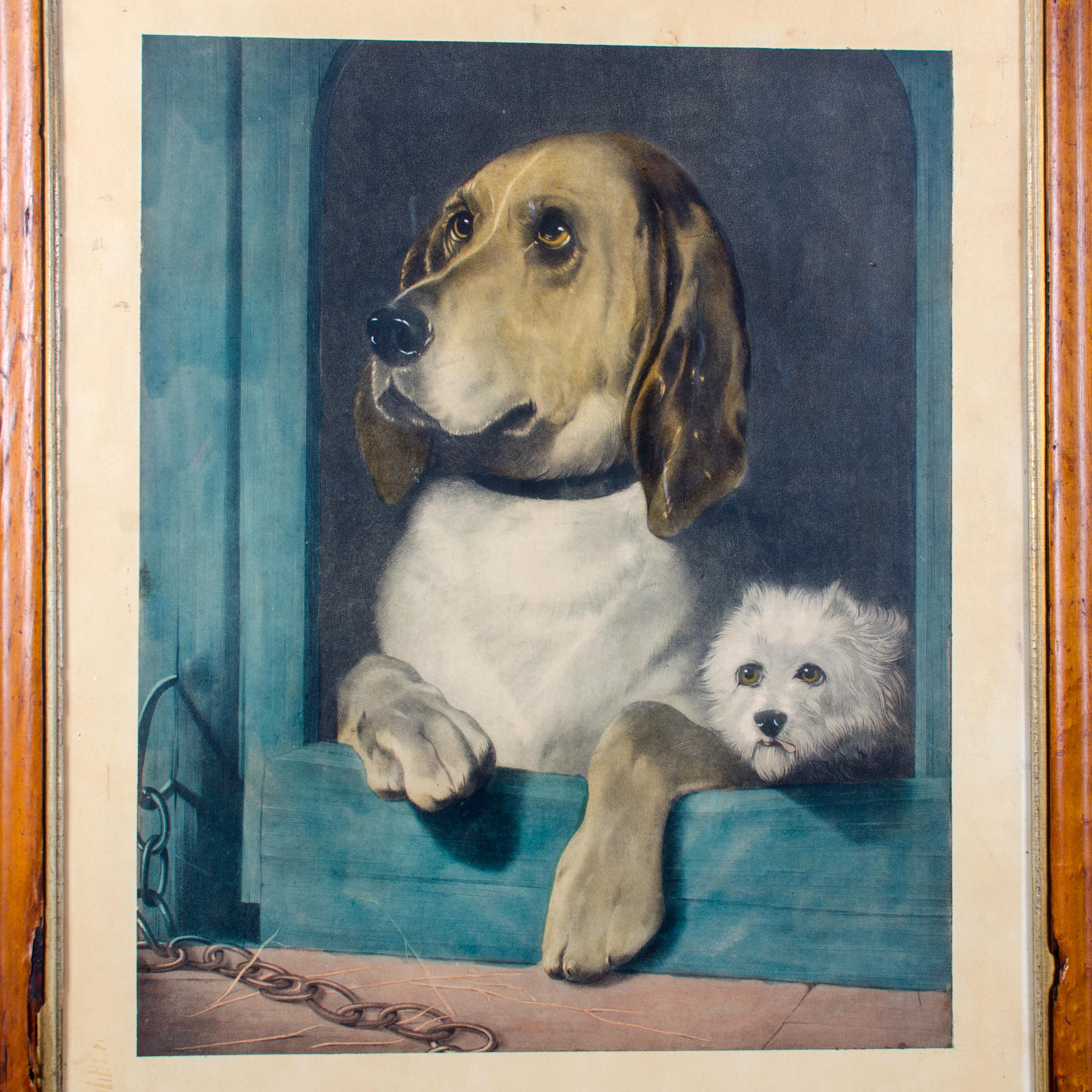 Il s'agit d'une estampe ancienne d'après le tableau de 1839 de Sir Edwin Henry Landseer intitulé 