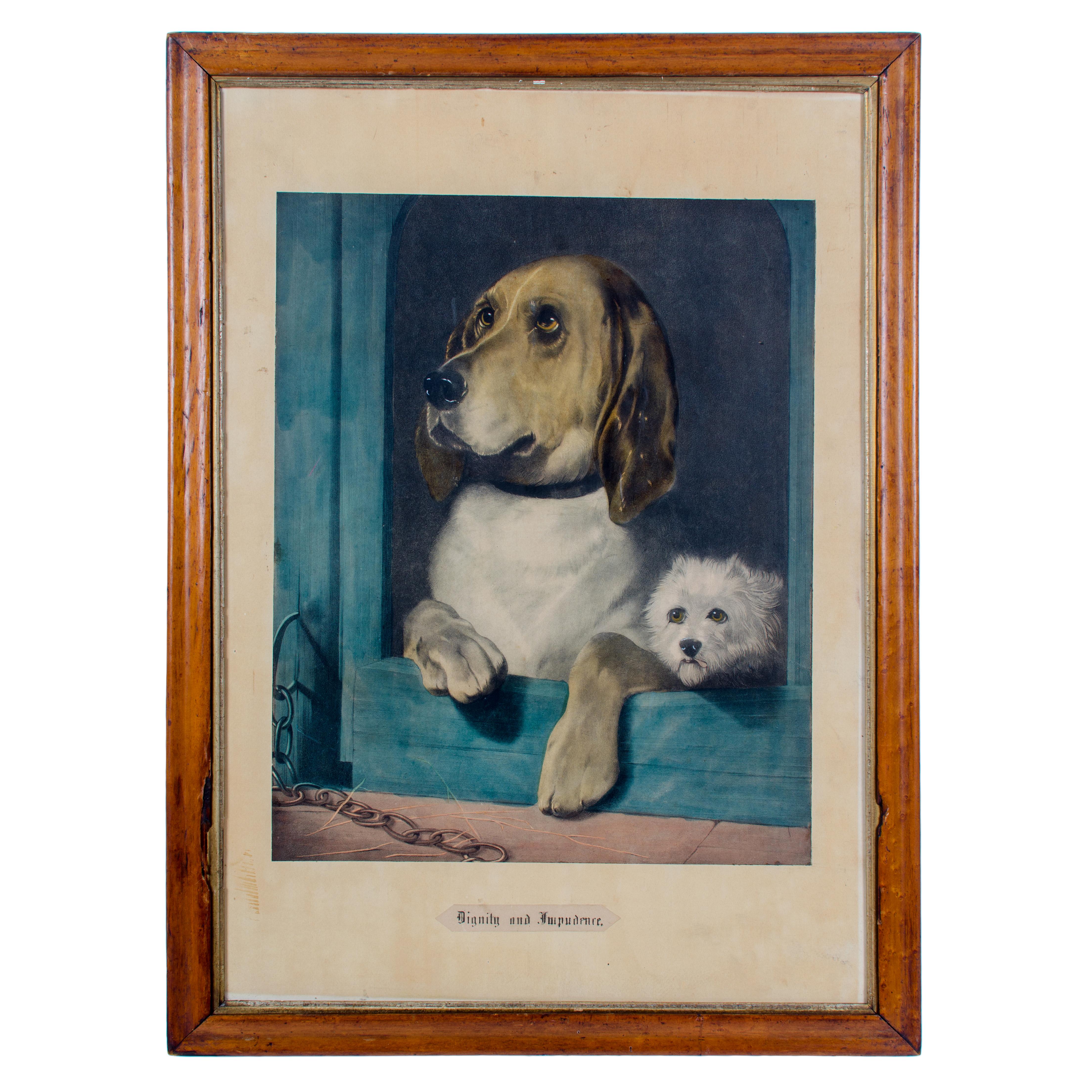 Lithographie de chien Dignity and Impudence, Sir Edwin Henry Landseer État moyen - En vente à Savannah, GA