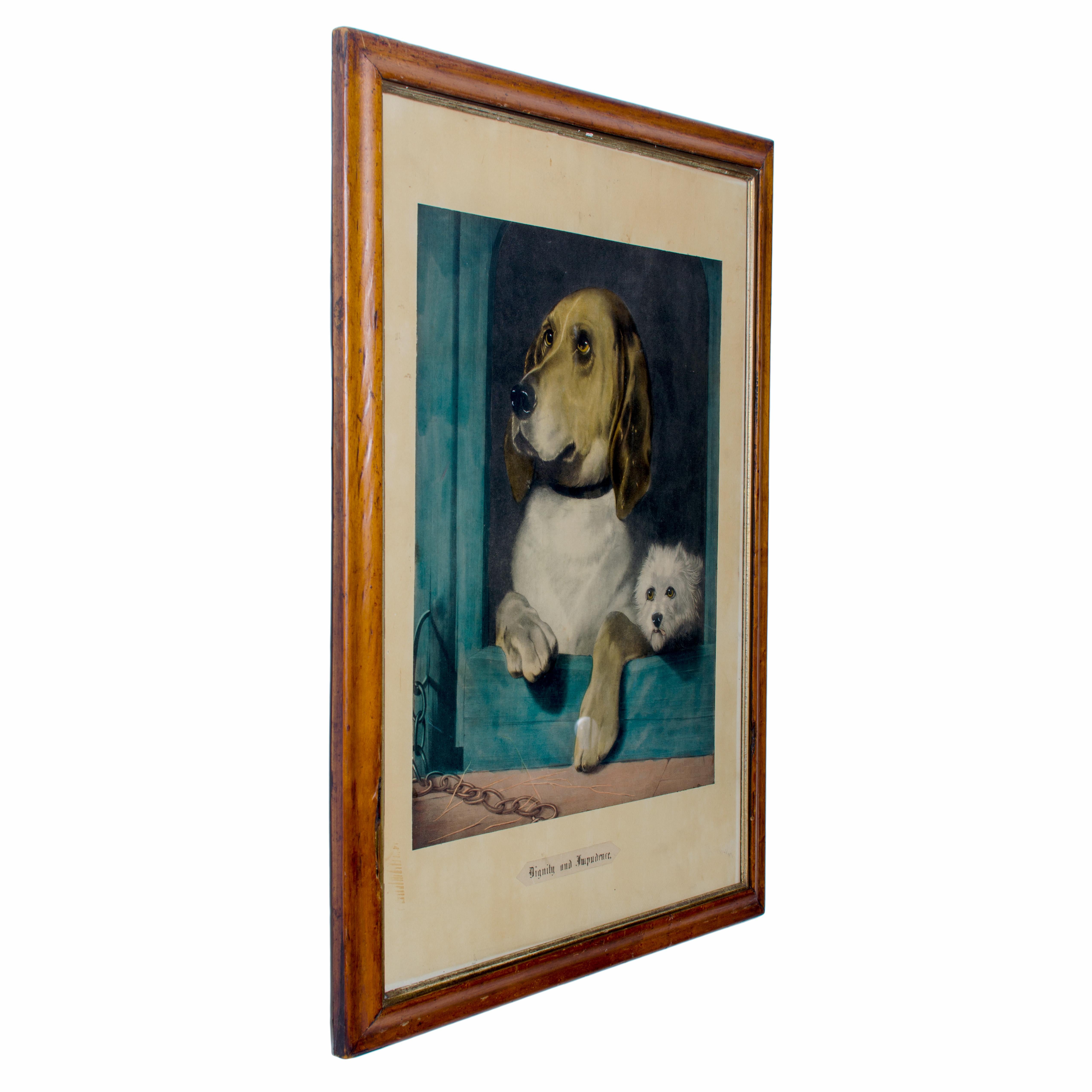 Verre Lithographie de chien Dignity and Impudence, Sir Edwin Henry Landseer en vente