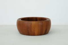 Digsmed Attributed Mid-Century Danish Teak Round Serving Bowl w/ Decorative Rim